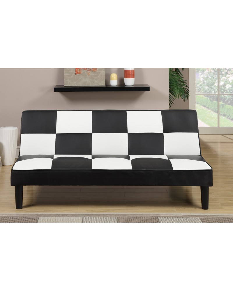 Black and White Adjustable Sofa by Poundex - F7002