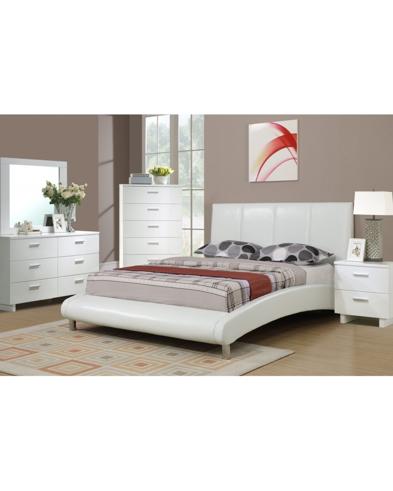 Modern White Two Drawer Nighstad by Poundex - F4786