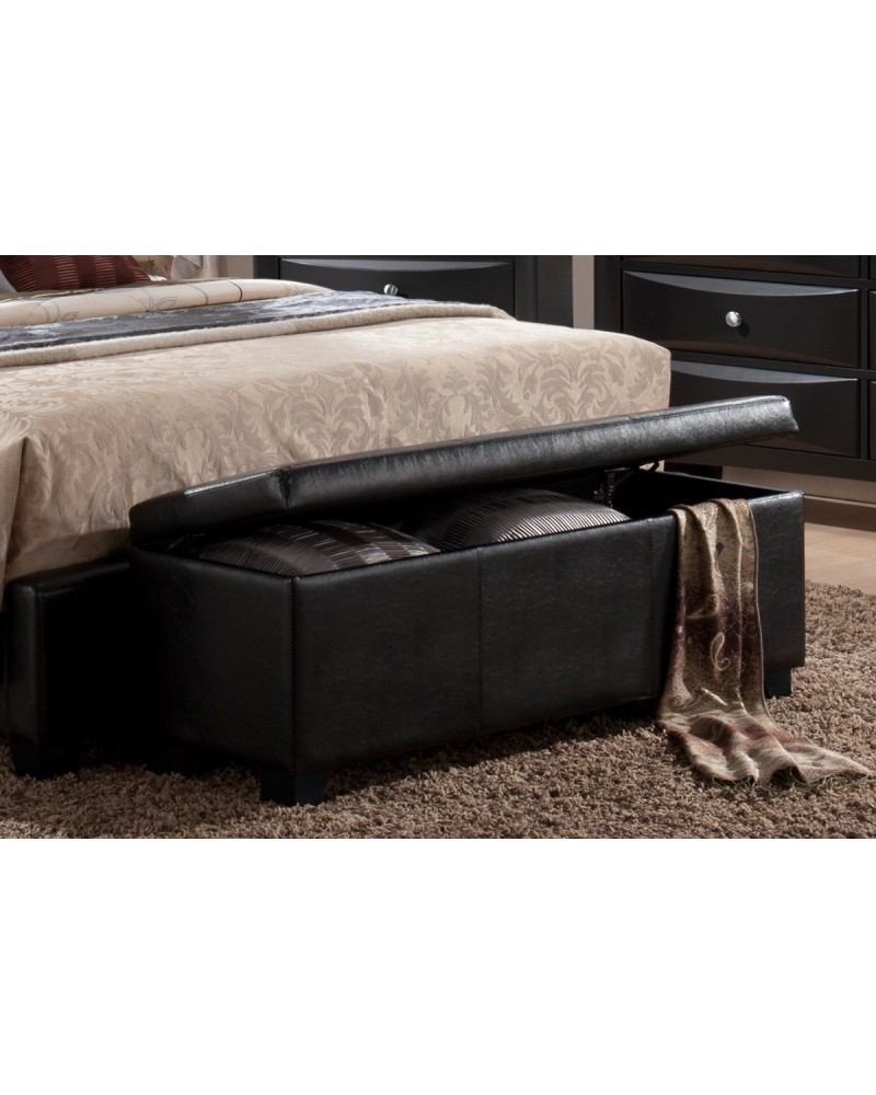 Faux Leather Bench with Storage by Poundex - F4555