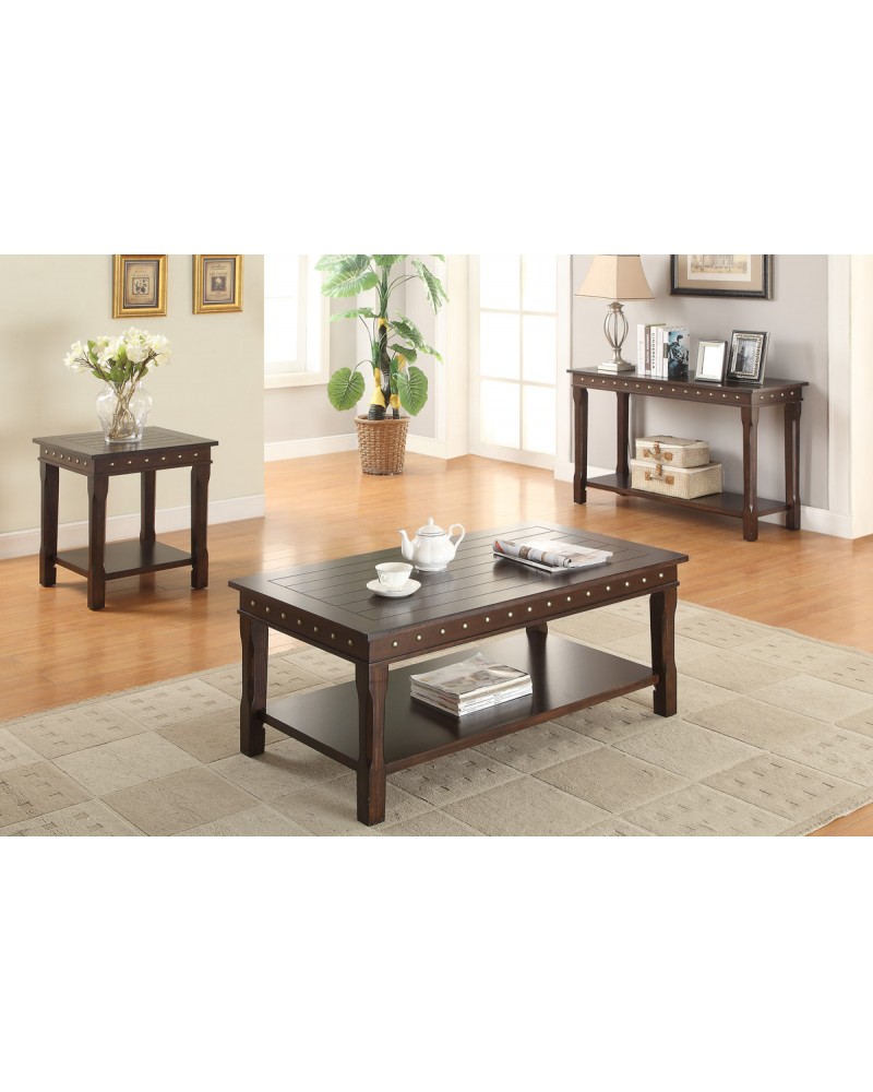 Dark Brown Square End Table by Poundex - F6317