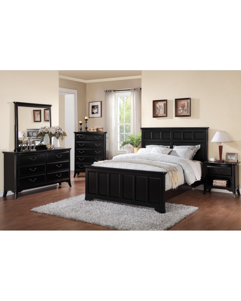 Black FInish Nighstand by Poundex - F4796