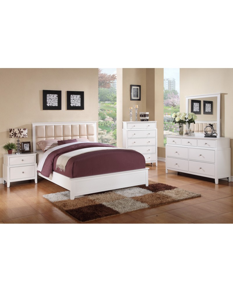 White Finish Dresser with Drawers by Poundex - F4742