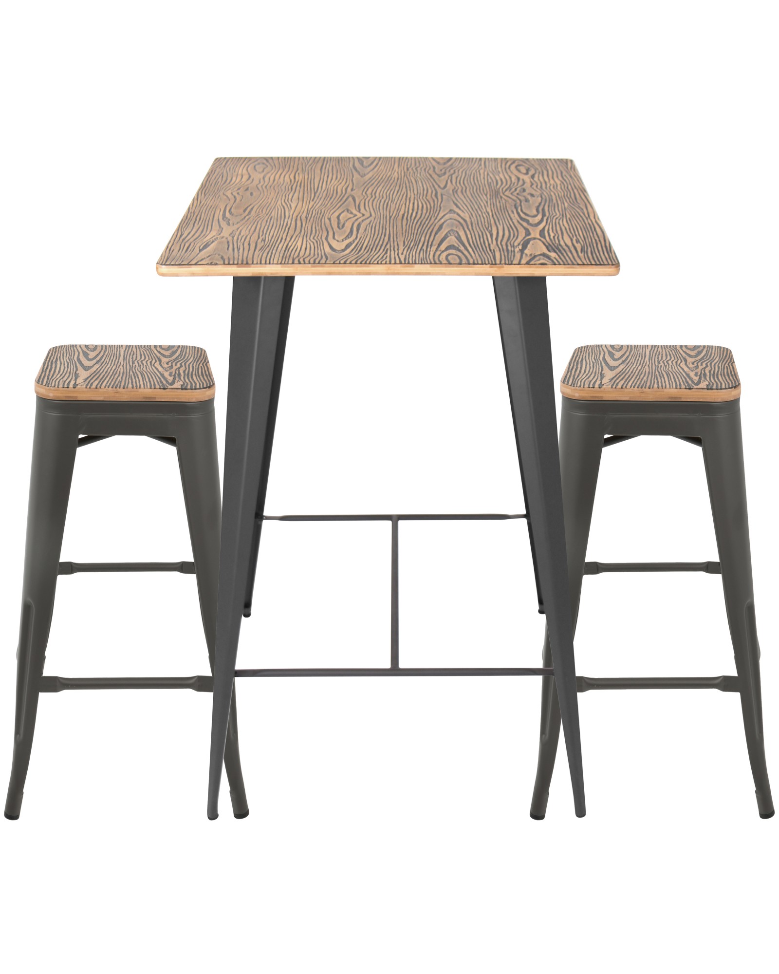 Oregon 3-Piece Industrial Set in Grey and Brown