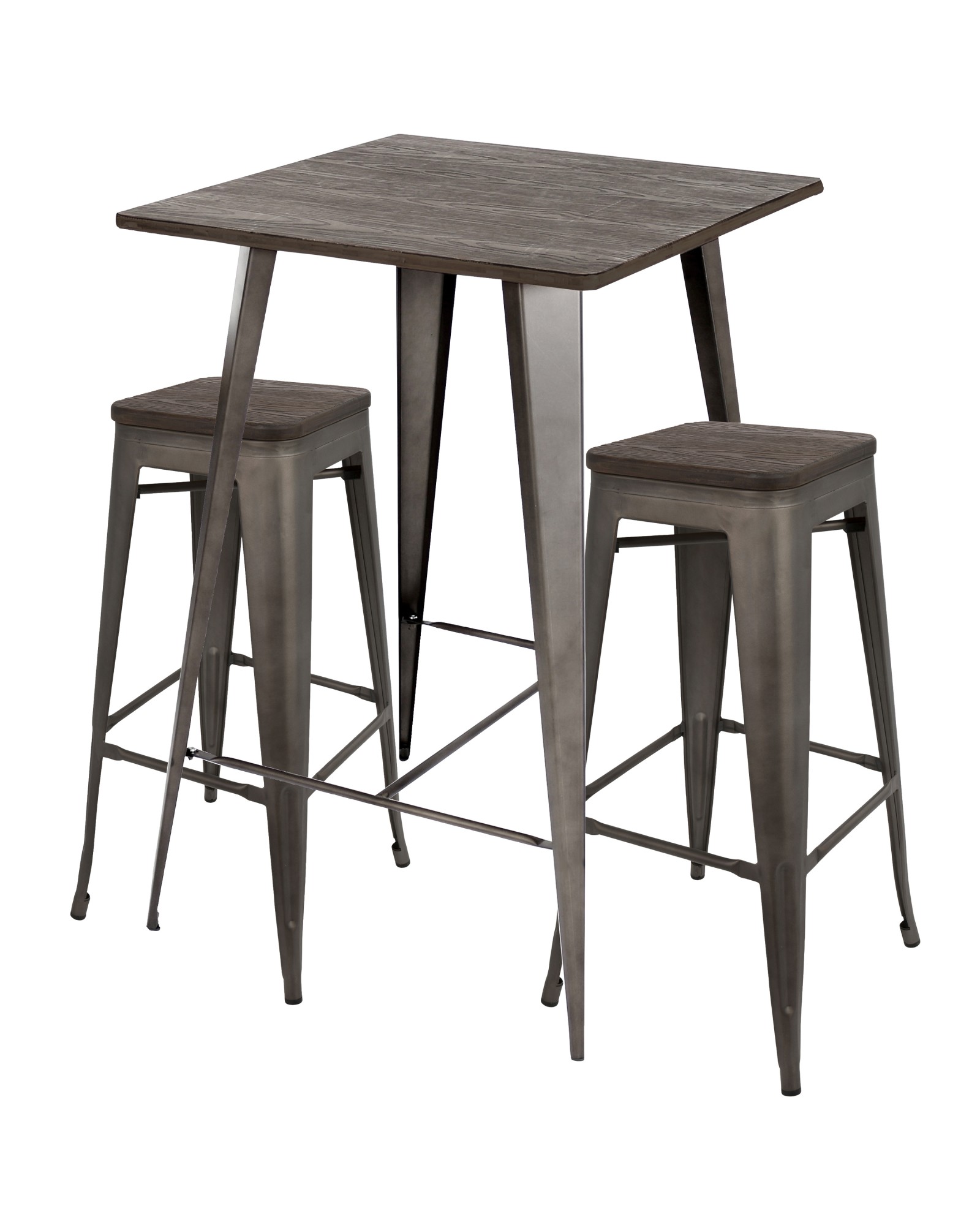 Oregon 3-Piece Industrial Set in Antique and Espresso