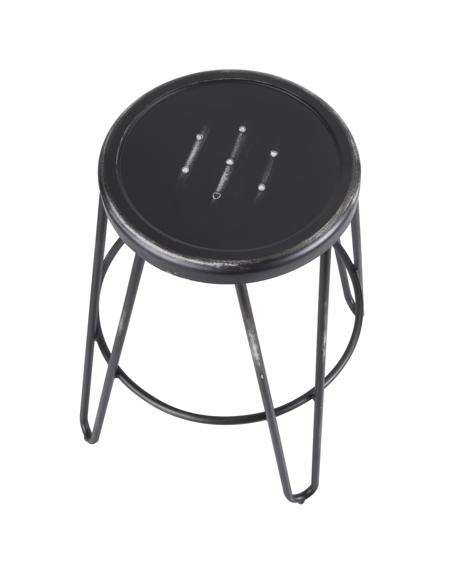 Avery Industrial Metal Counter Stool in Vintage Black - Set of 2