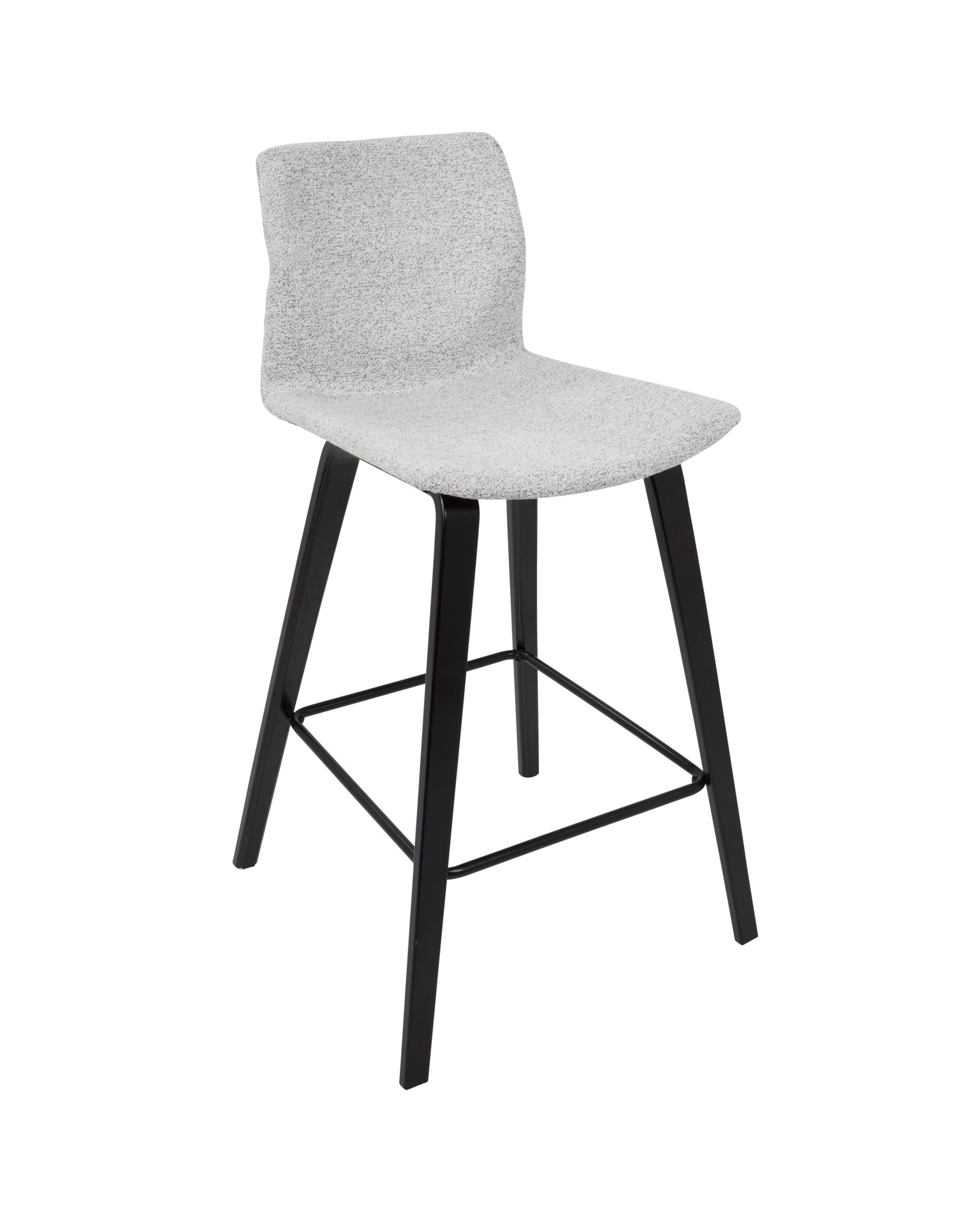 Cabo Mid-Century Modern Counter Stool in Espresso and Light Grey Fabric - Set of 2