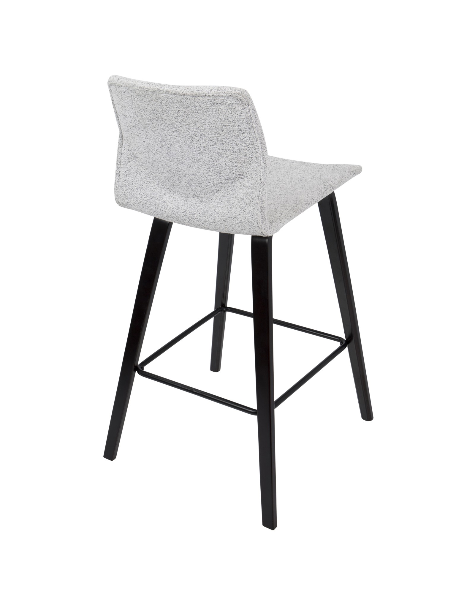 Cabo Mid-Century Modern Counter Stool in Espresso and Light Grey Fabric - Set of 2