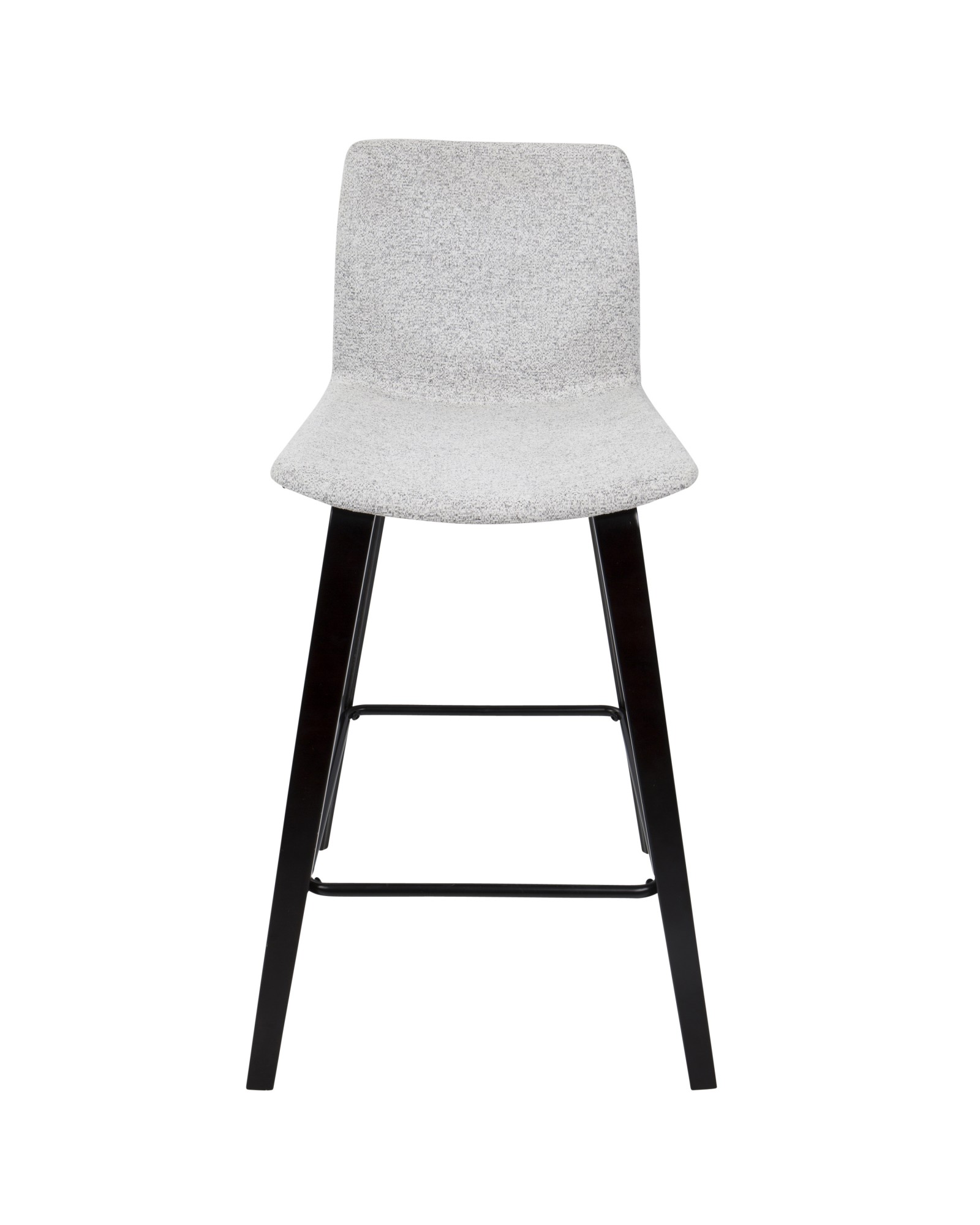 Cabo Mid-Century Modern Counter Stool in Espresso and Light Grey Fabric - Set of 2