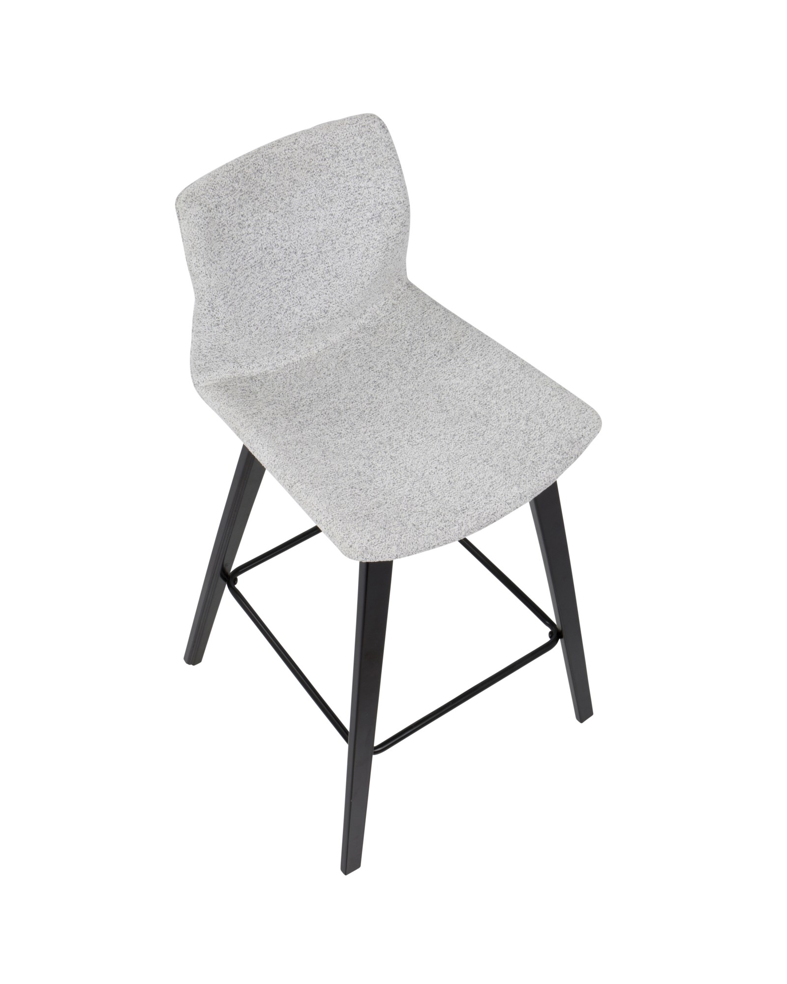 Cabo Mid-Century Modern Counter Stool in Espresso and Light Grey Fabric - Set of 2