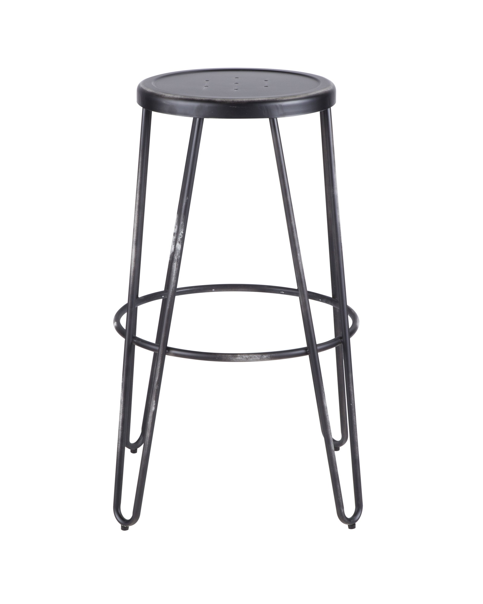 Avery Industrial Metal Barstool in Vintage Black - Set of 2