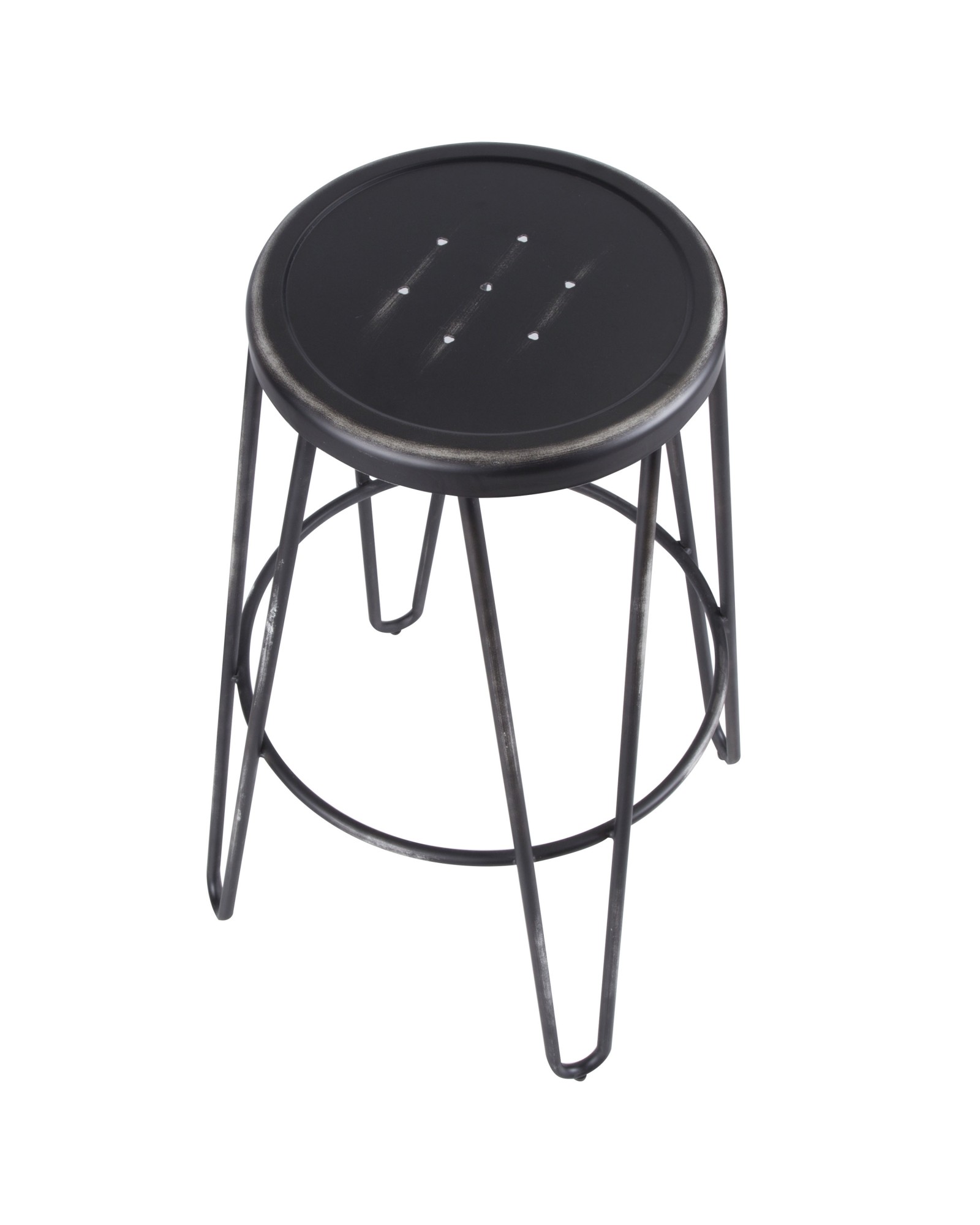 Avery Industrial Metal Barstool in Vintage Black - Set of 2