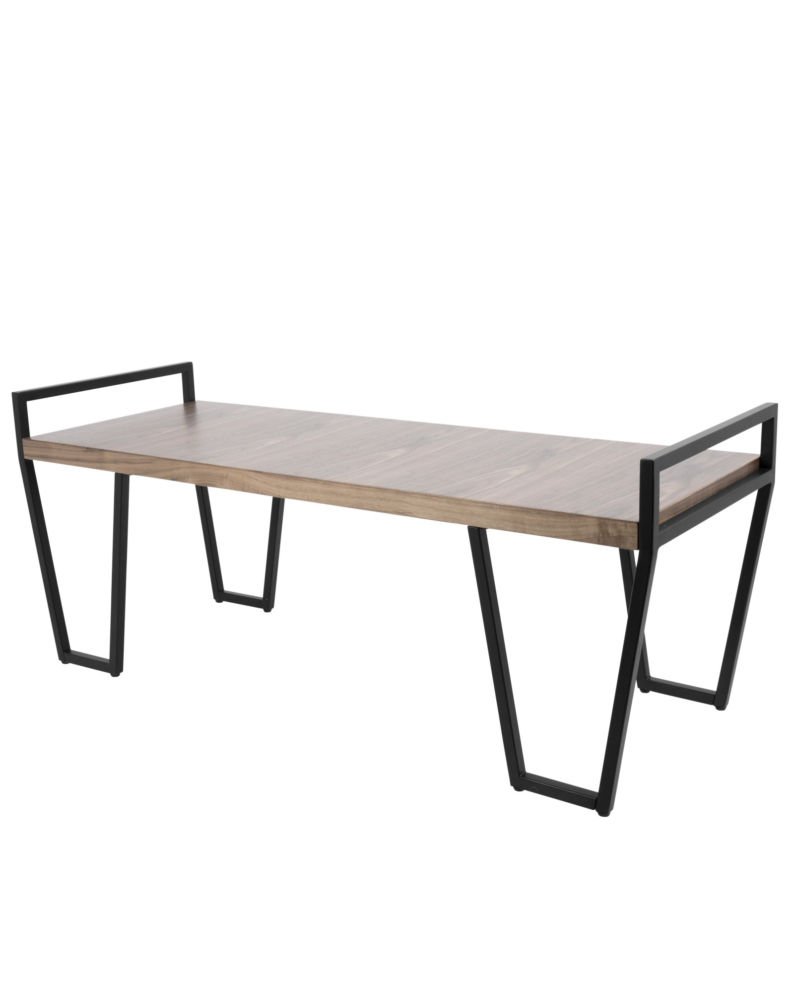 Julien Industrial Bench in Black and Walnut