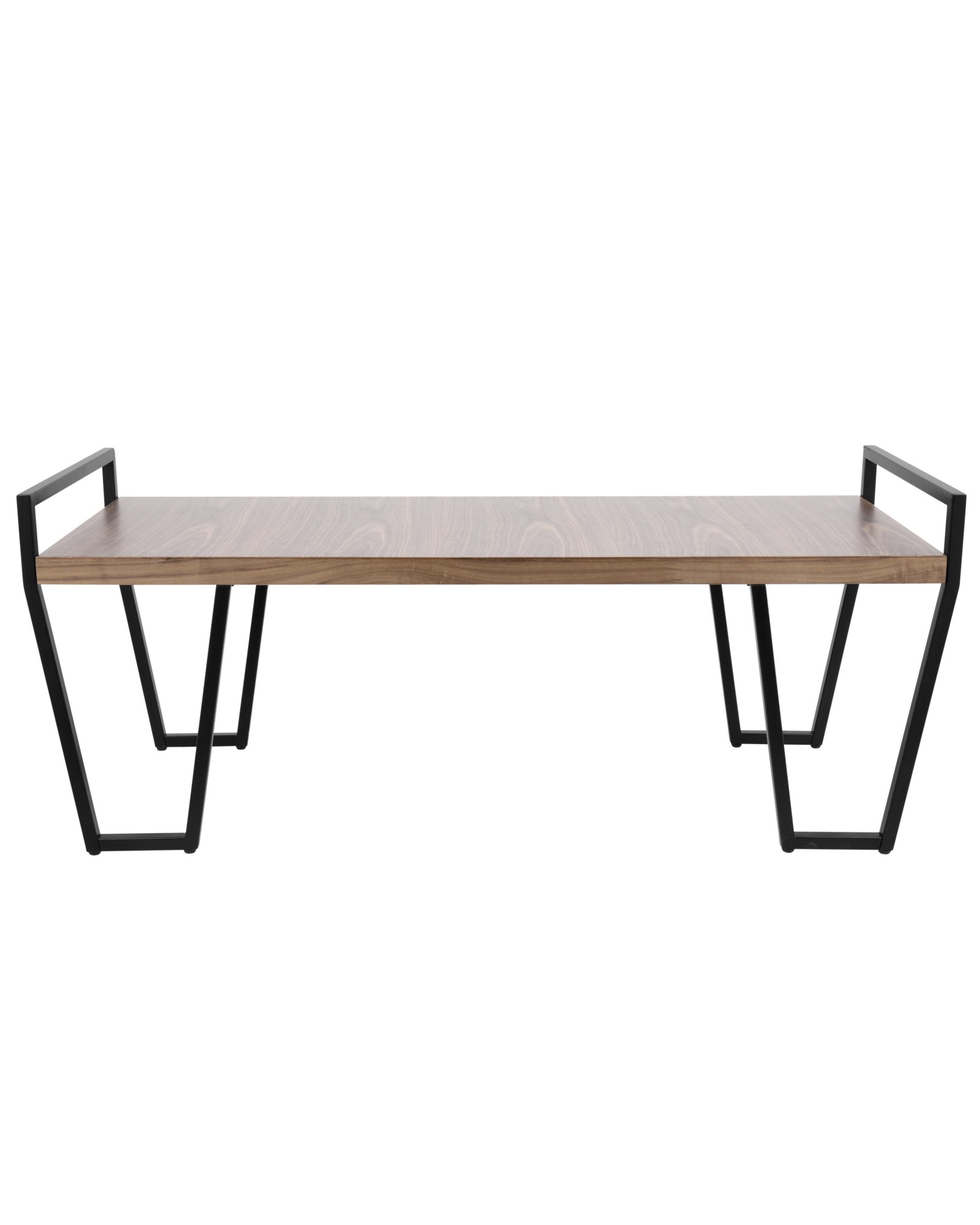 Julien Industrial Bench in Black and Walnut