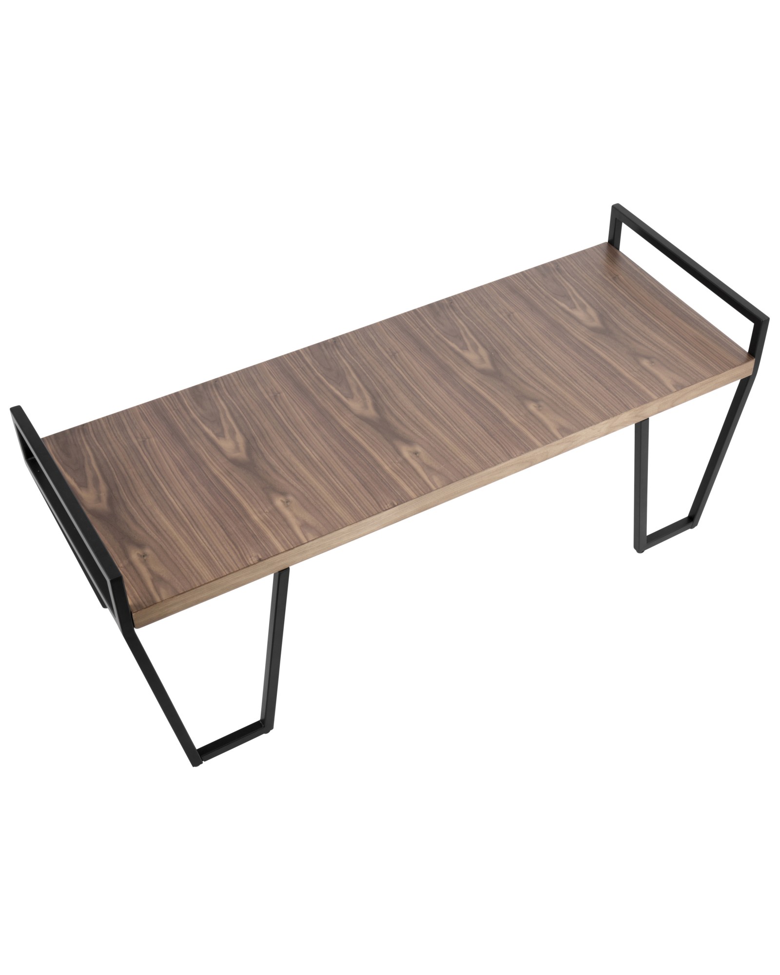 Julien Industrial Bench in Black and Walnut