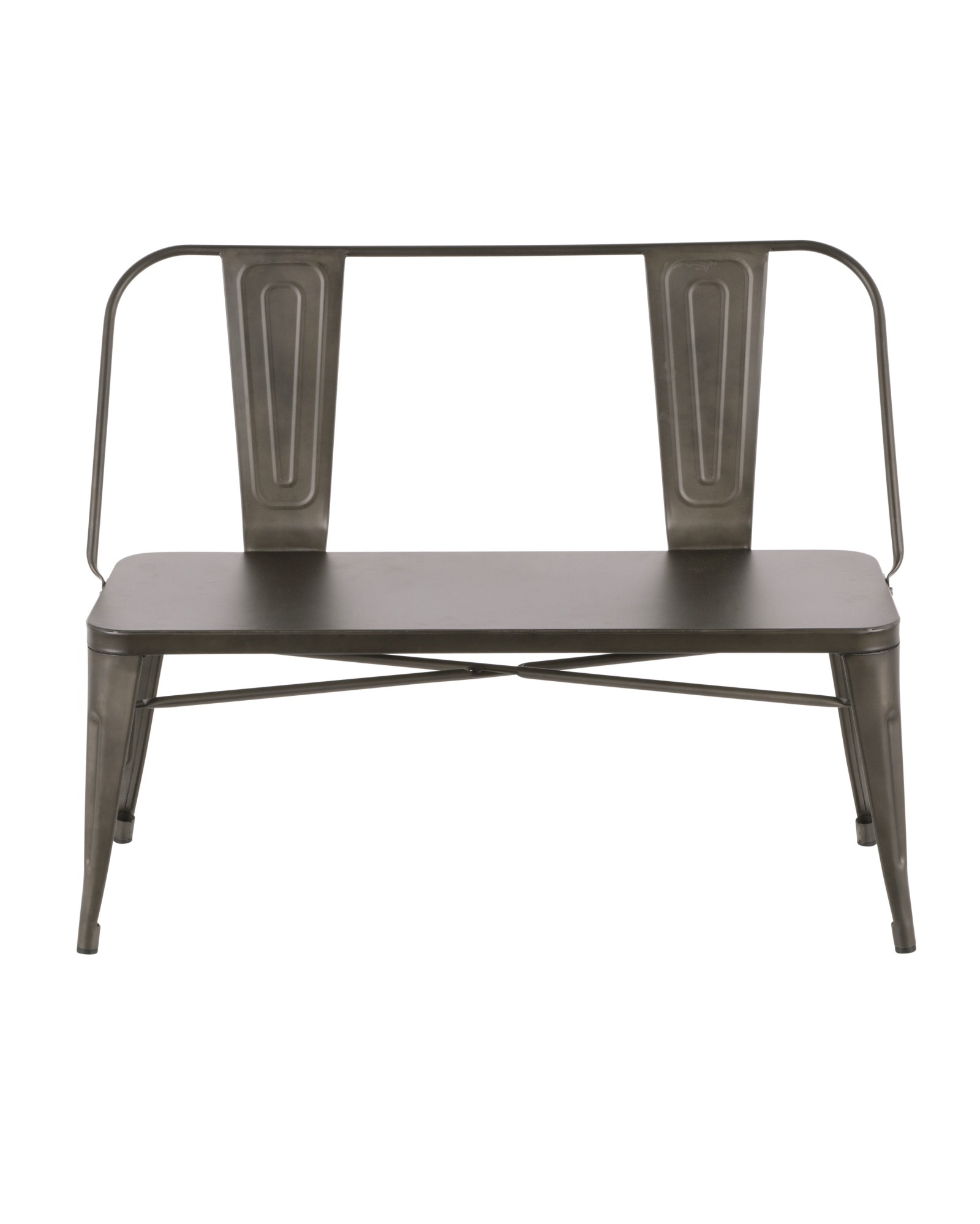 Oregon Industrial Metal Dining/Entryway Bench with Antique Finish