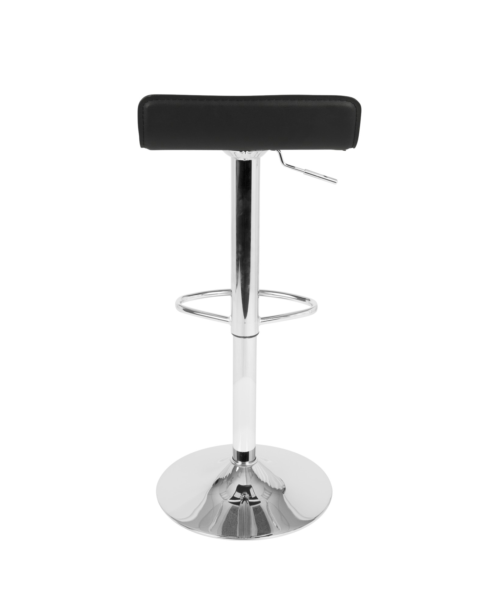 Ale Contemporary Adjustable Barstool in Black PU Leather - Set of 2