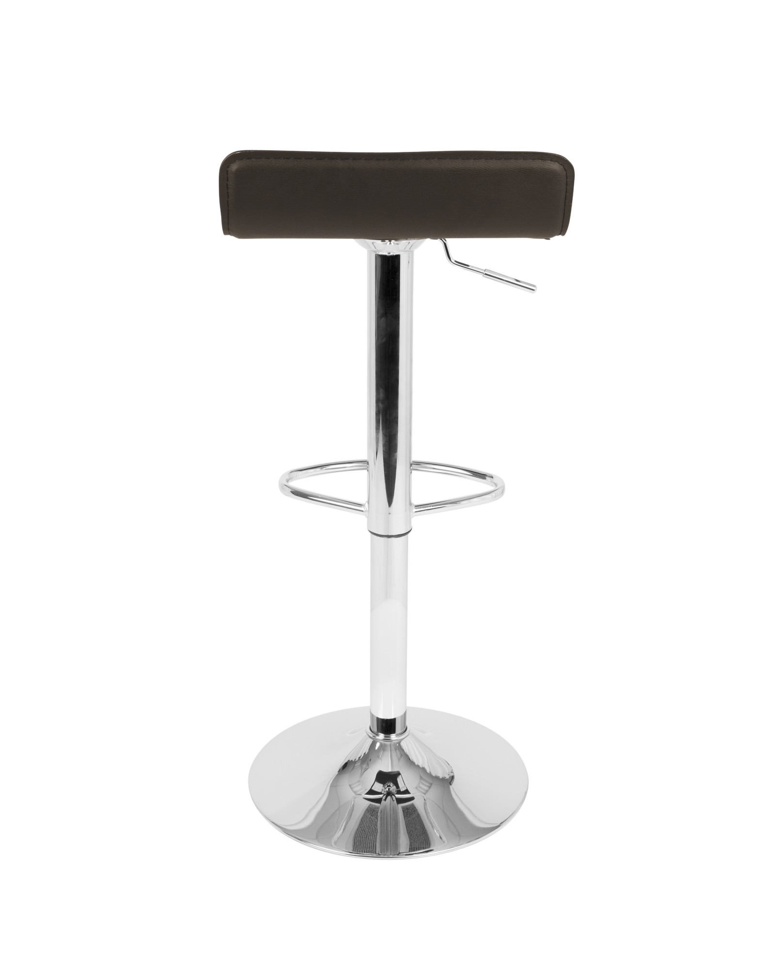 Ale Contemporary Adjustable Barstool in Brown PU Leather - Set of 2