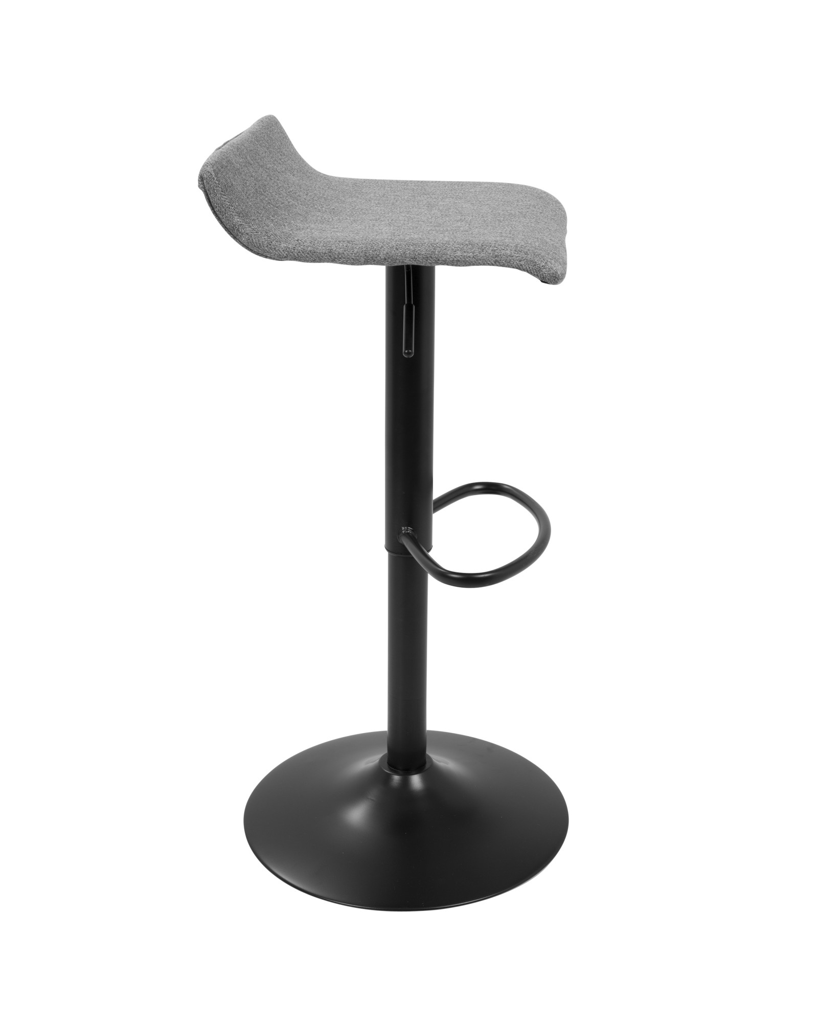 Ale XL Contemporary Adjustable Barstool in Black with Polyester Fabric - Set of 2