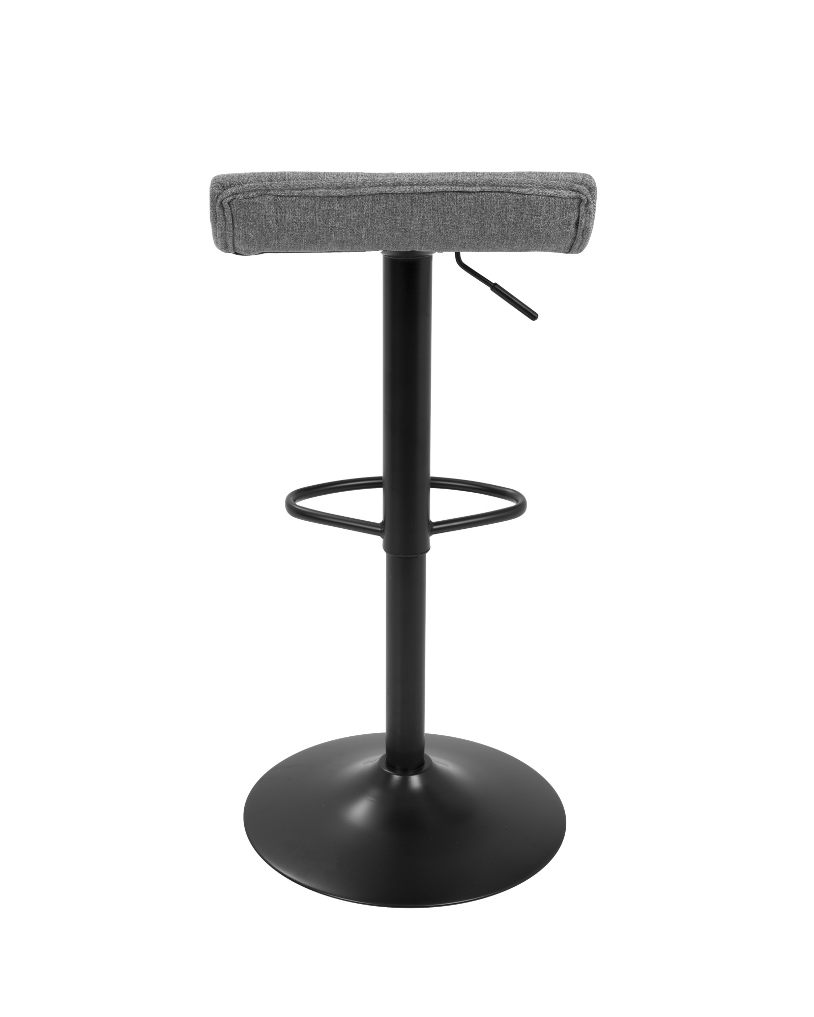 Ale XL Contemporary Adjustable Barstool in Black with Polyester Fabric - Set of 2