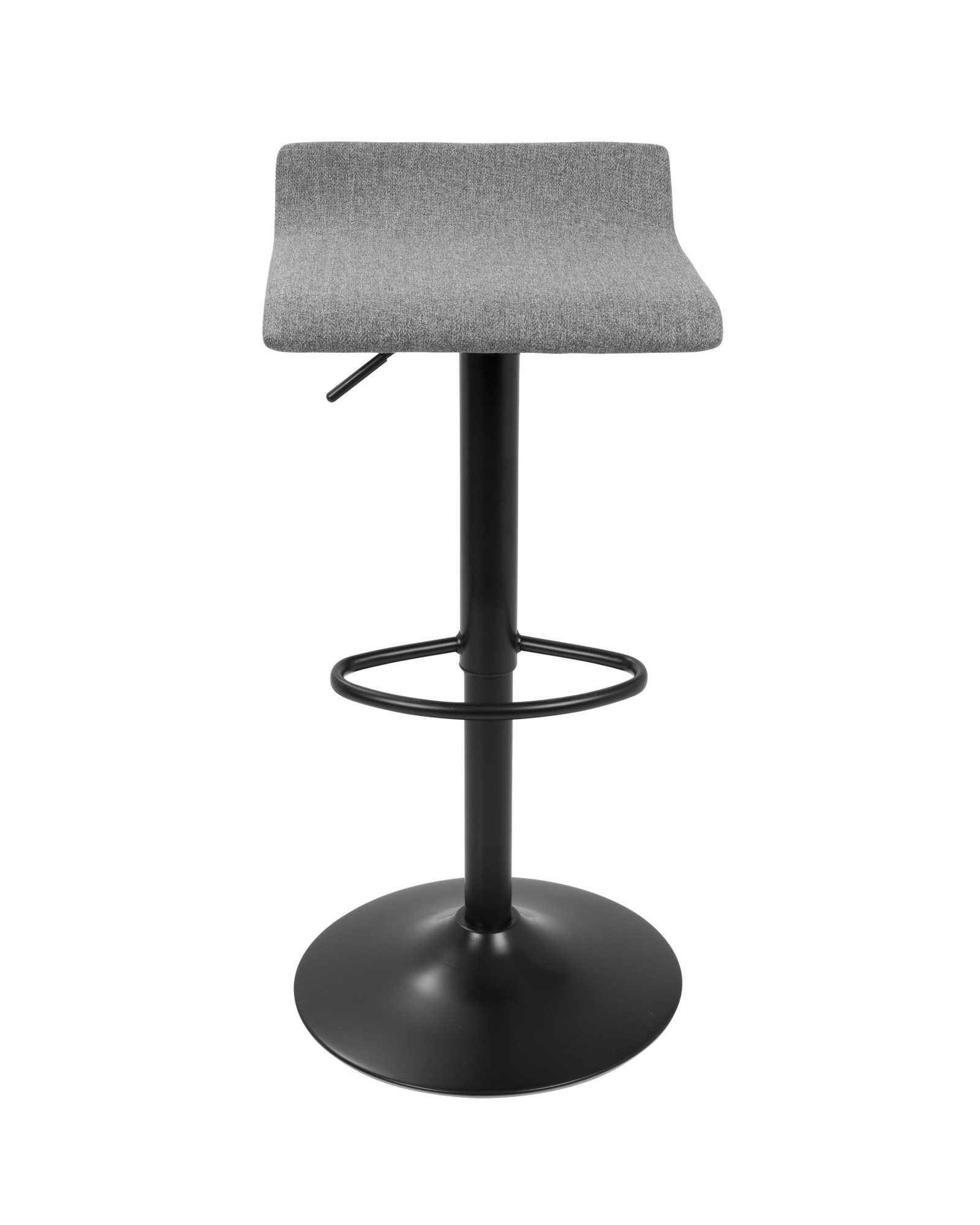 Ale XL Contemporary Adjustable Barstool in Black with Polyester Fabric - Set of 2