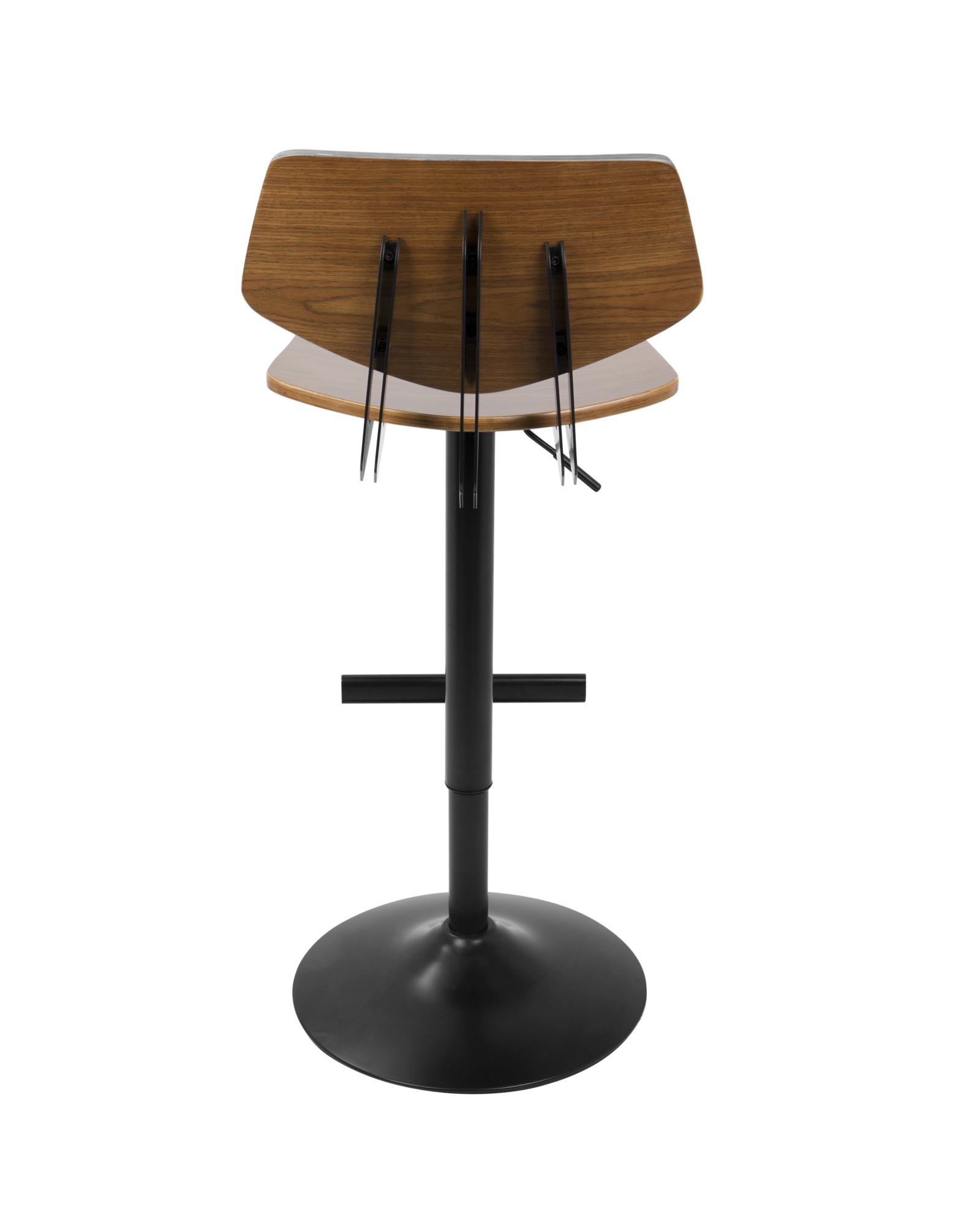 Apex Industrial Adjustable Barstool in Black and Walnut