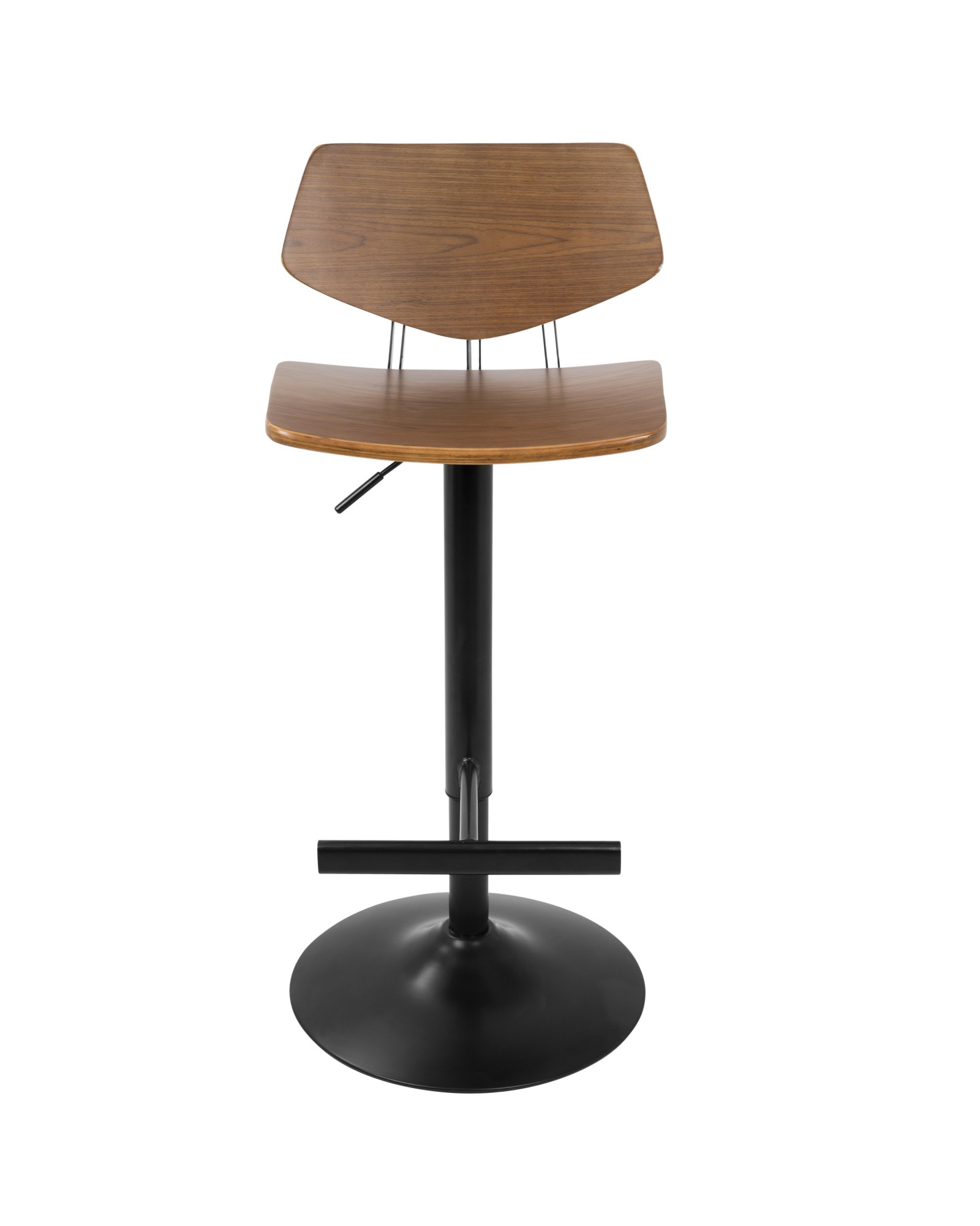 Apex Industrial Adjustable Barstool in Black and Walnut