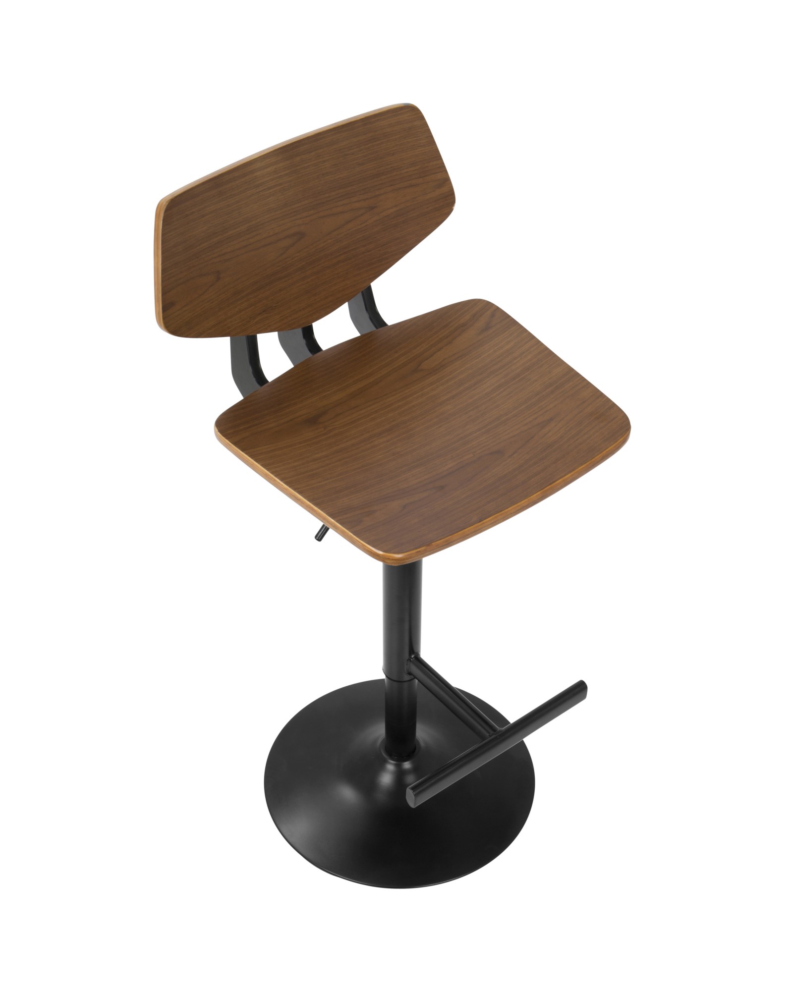 Apex Industrial Adjustable Barstool in Black and Walnut