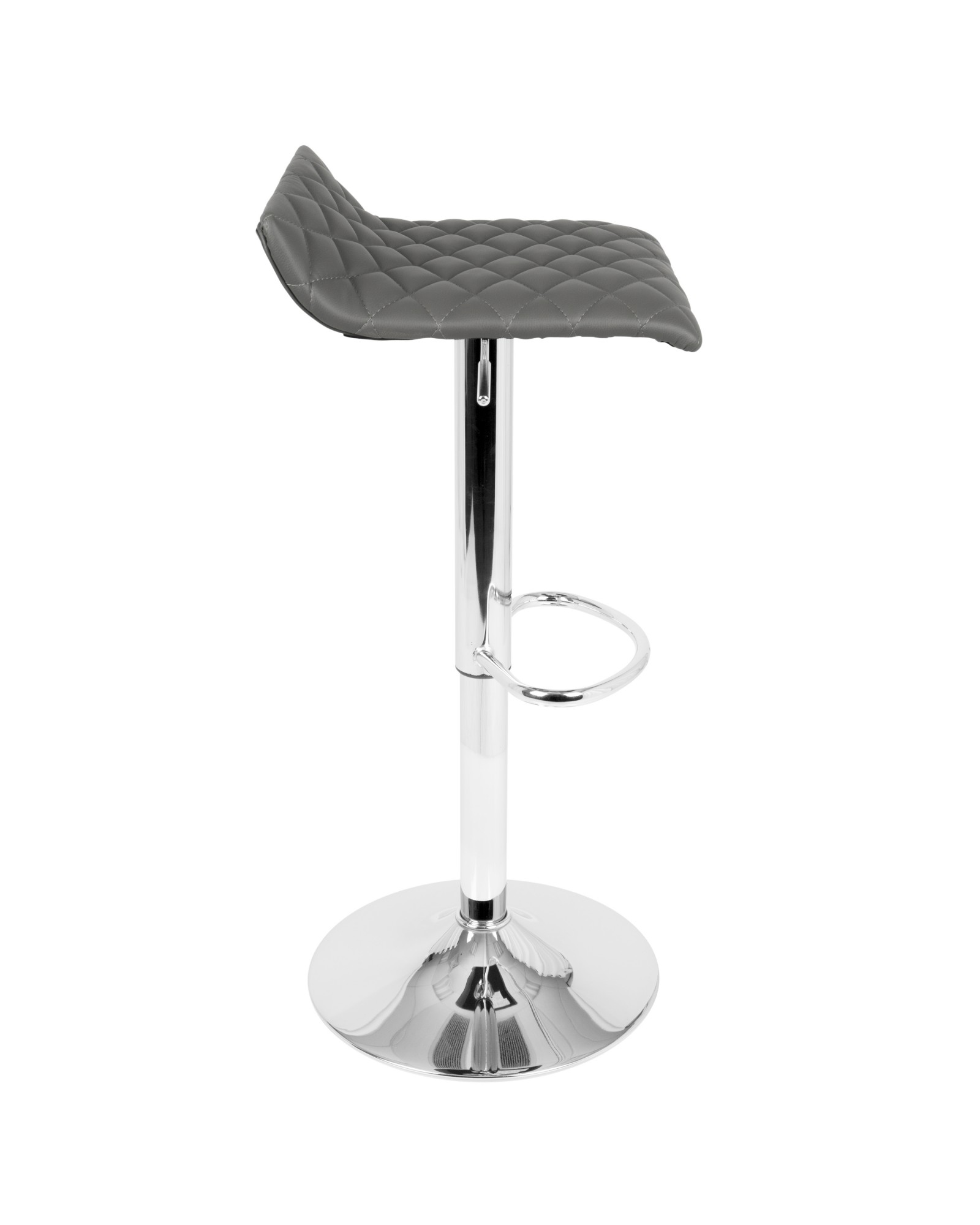 Cavale Contemporary Adjustable Barstool in Grey Faux Leather