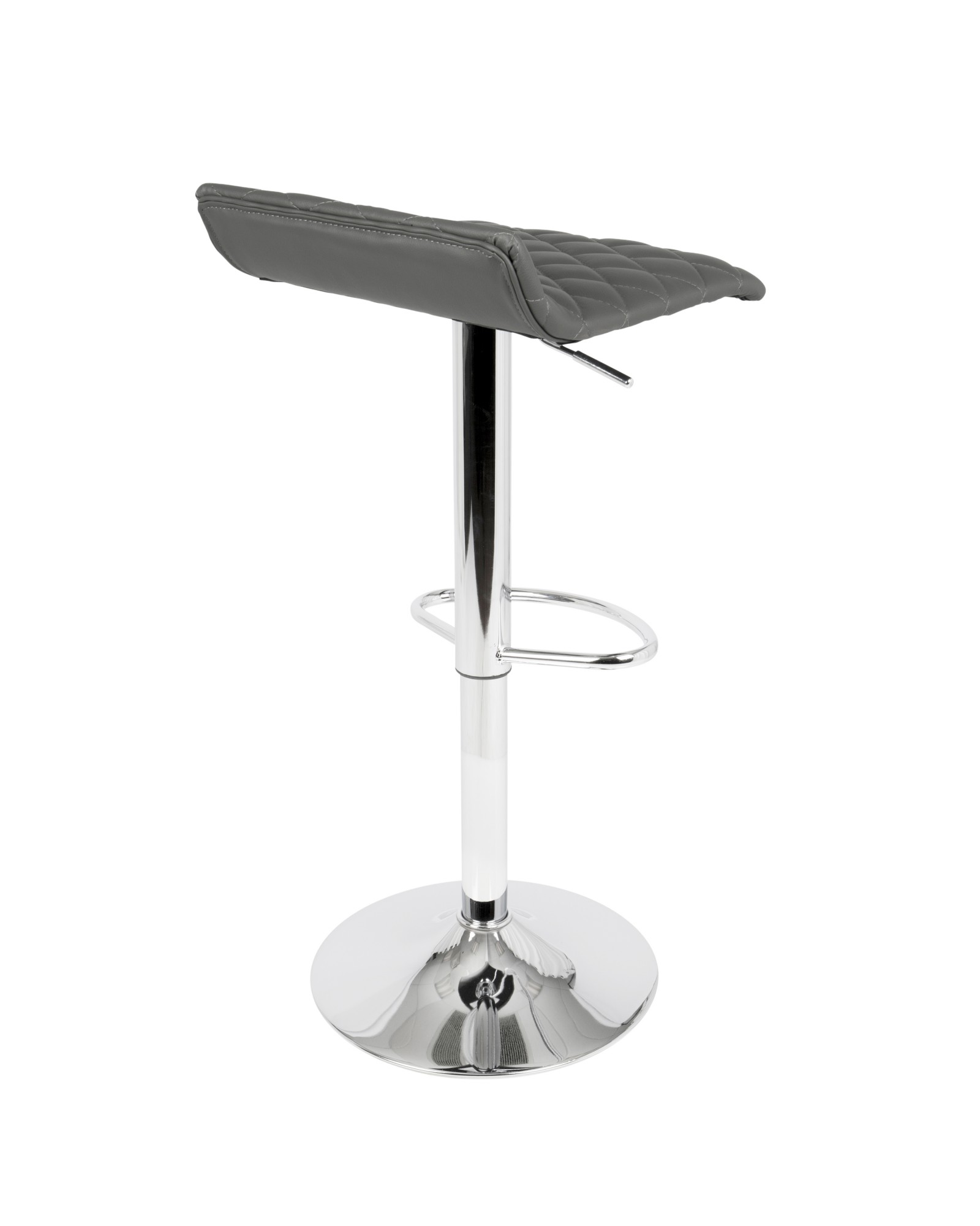 Cavale Contemporary Adjustable Barstool in Grey Faux Leather