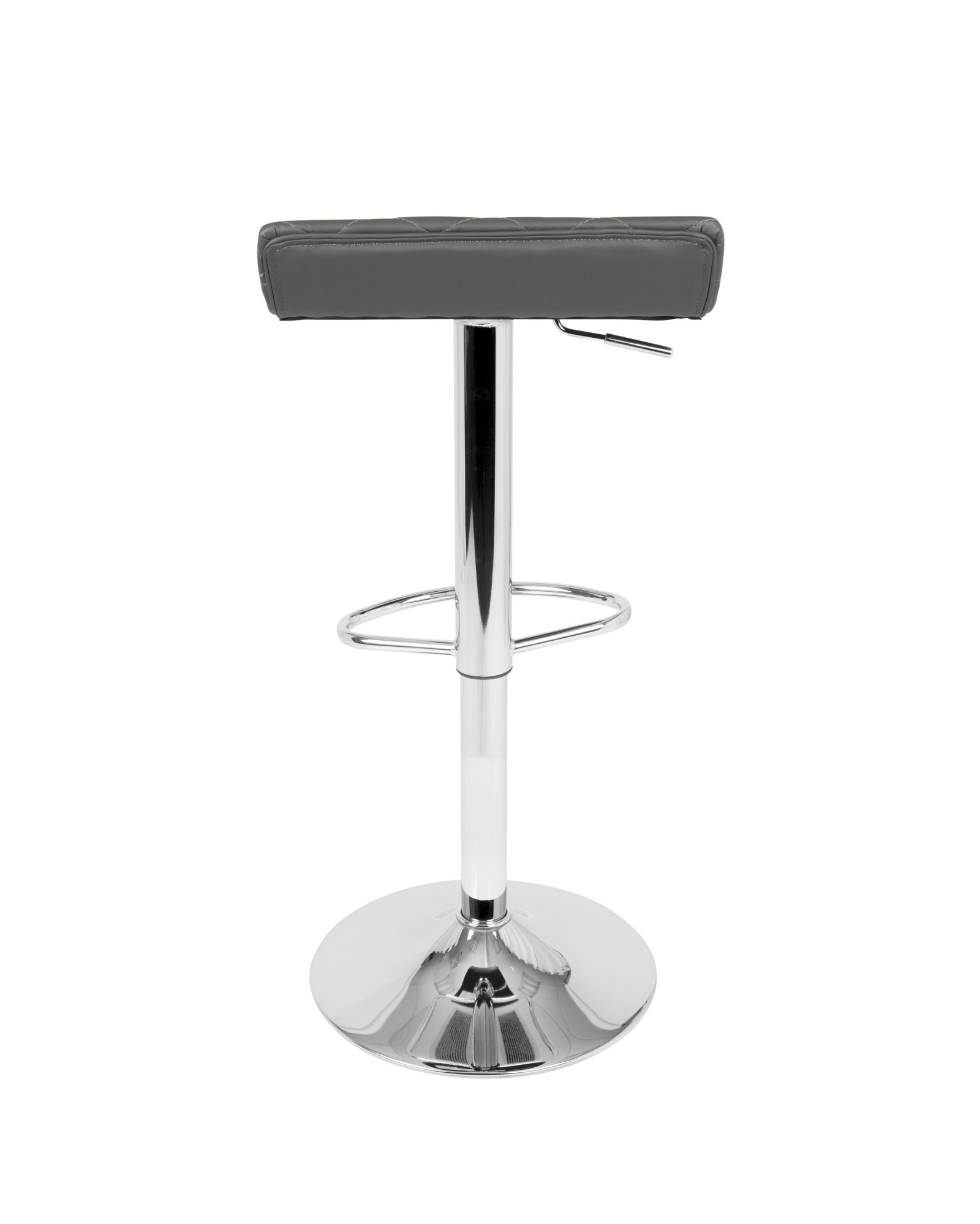 Cavale Contemporary Adjustable Barstool in Grey Faux Leather