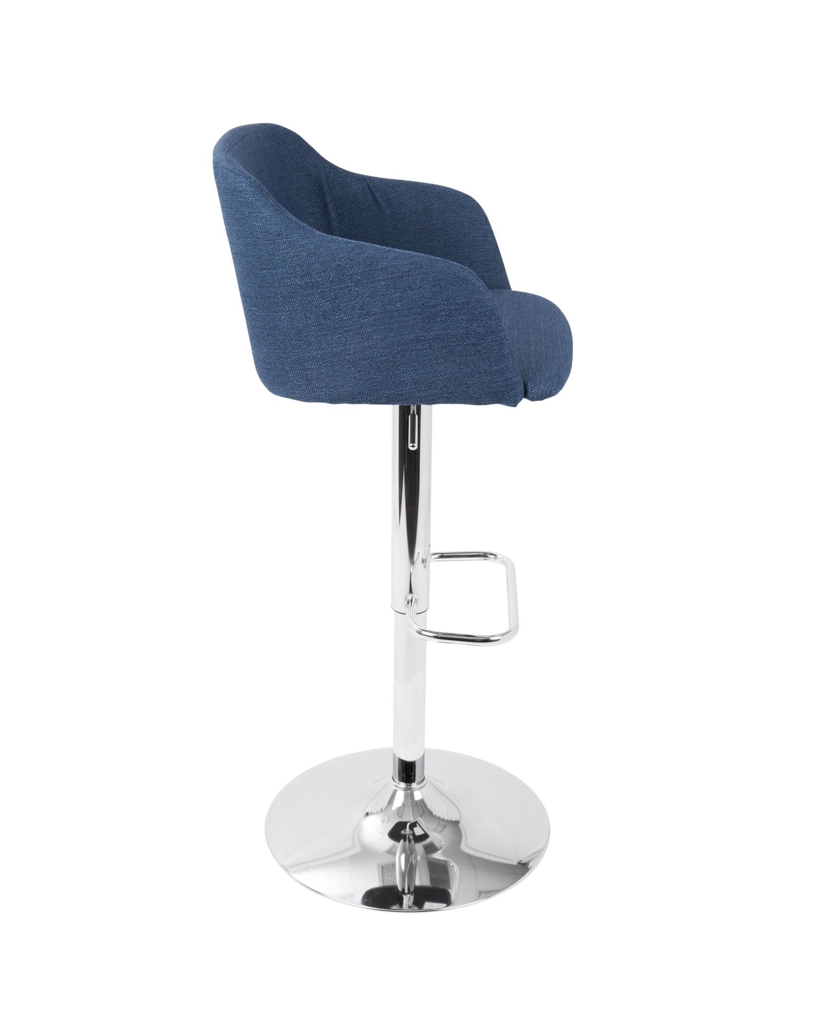 Daniella Contemporary Adjustable Barstool with Swivel in Blue