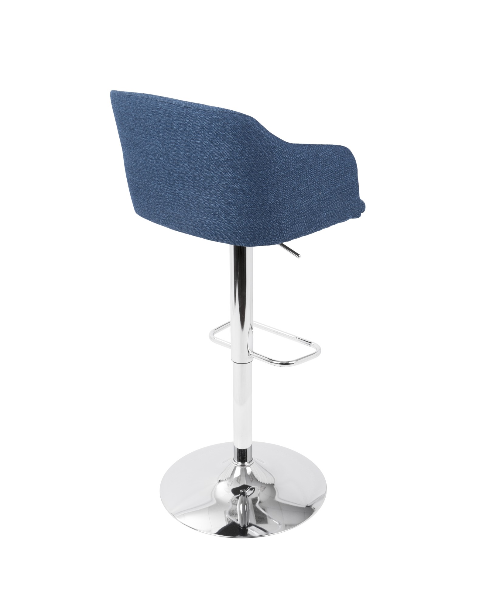 Daniella Contemporary Adjustable Barstool with Swivel in Blue