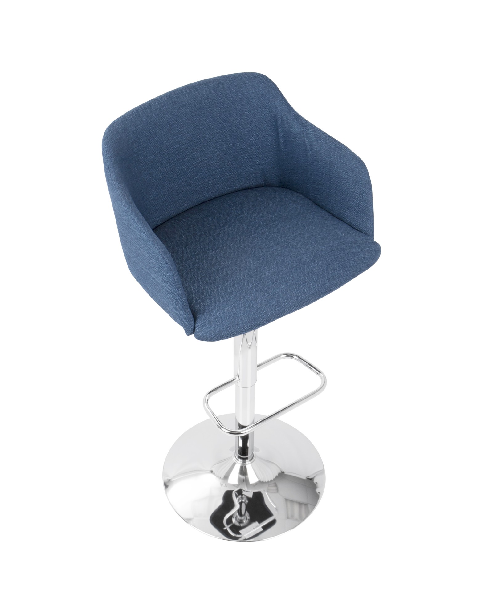 Daniella Contemporary Adjustable Barstool with Swivel in Blue
