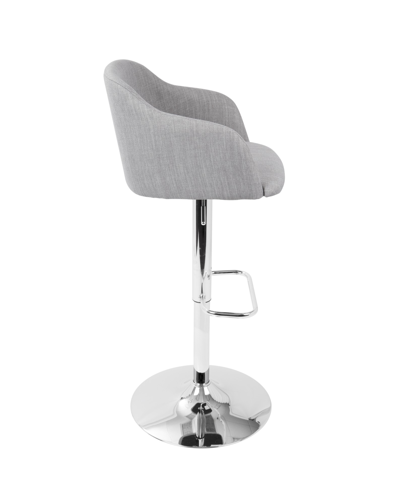 Daniella Contemporary Adjustable Barstool with Swivel in Light Grey