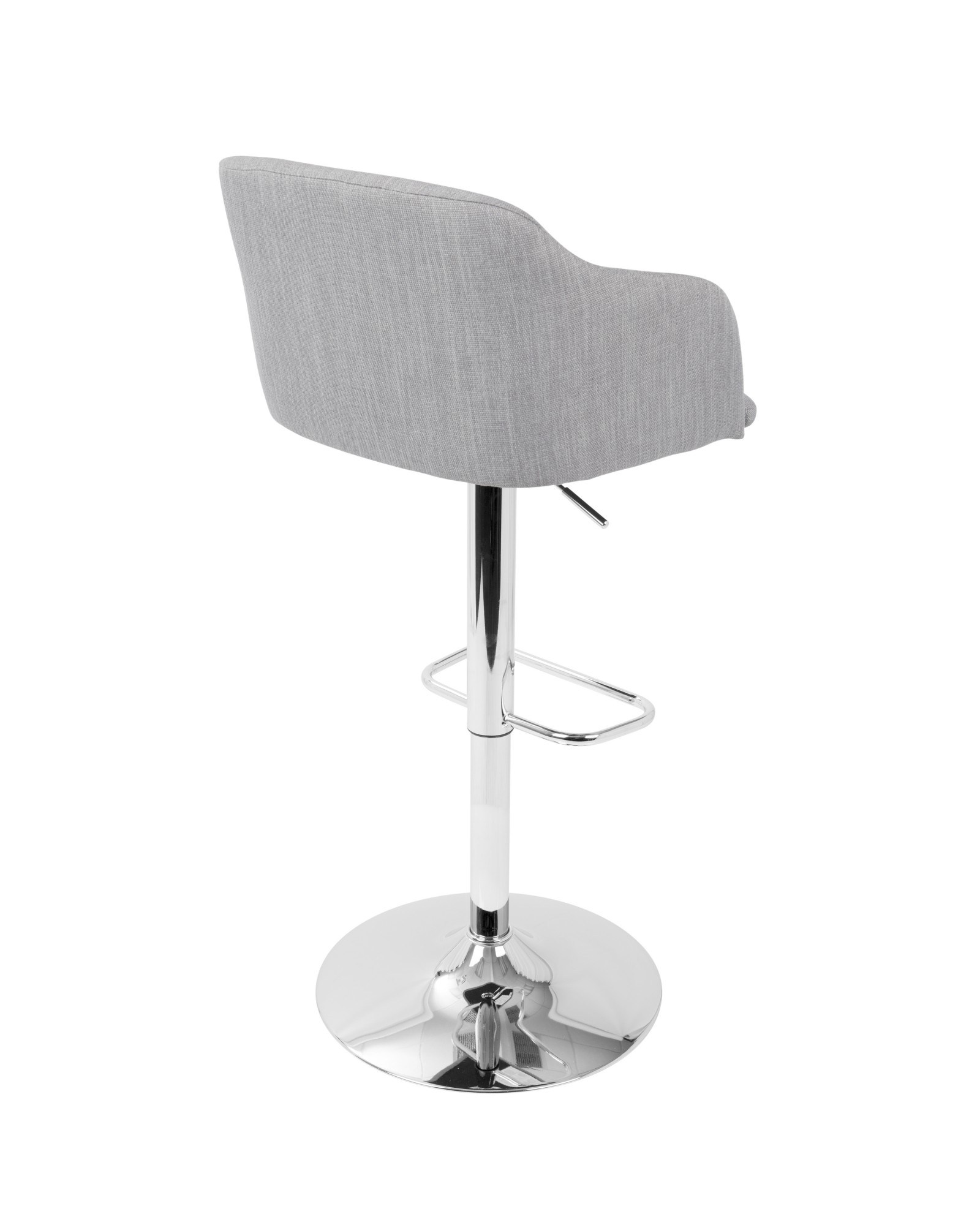 Daniella Contemporary Adjustable Barstool with Swivel in Light Grey