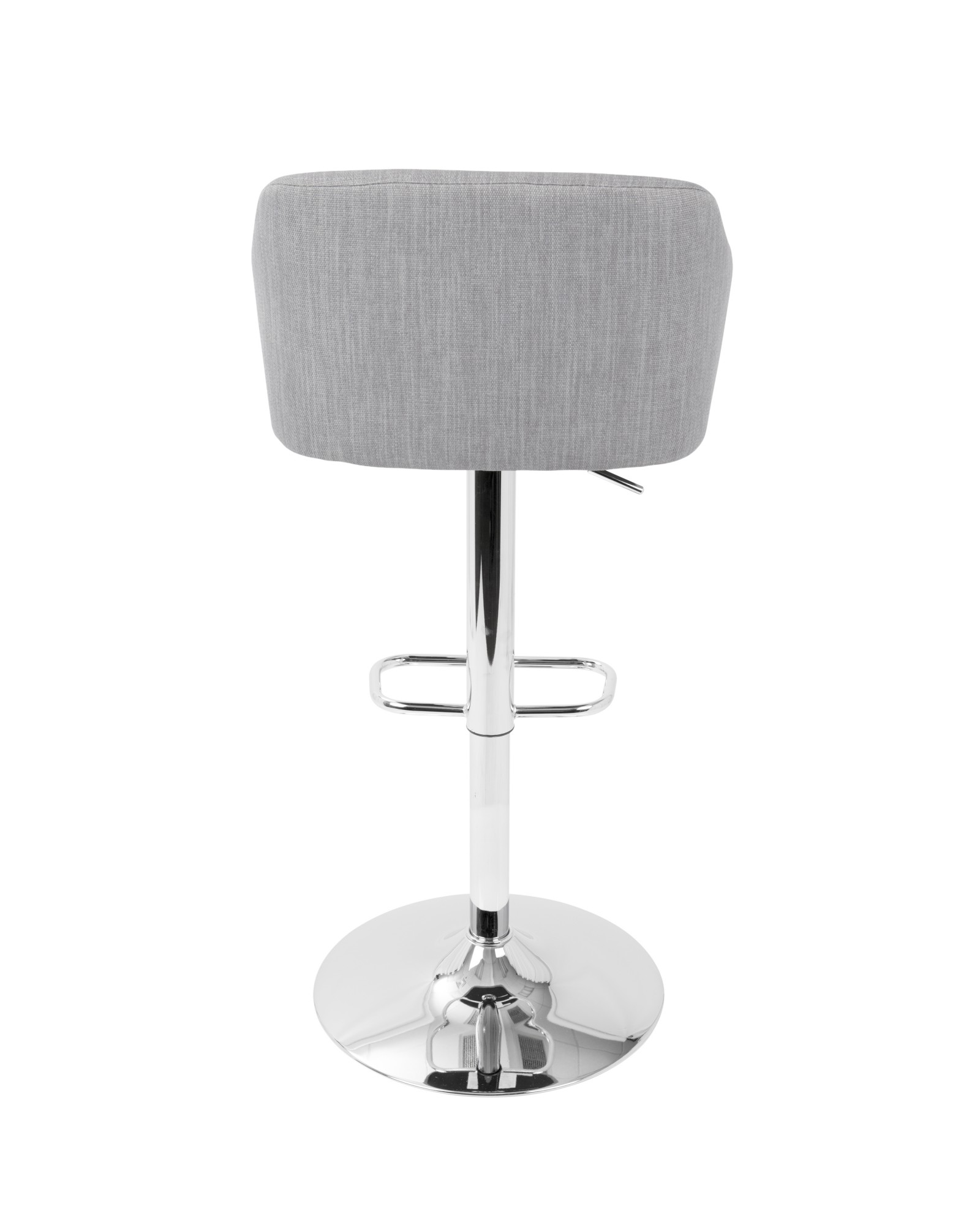 Daniella Contemporary Adjustable Barstool with Swivel in Light Grey