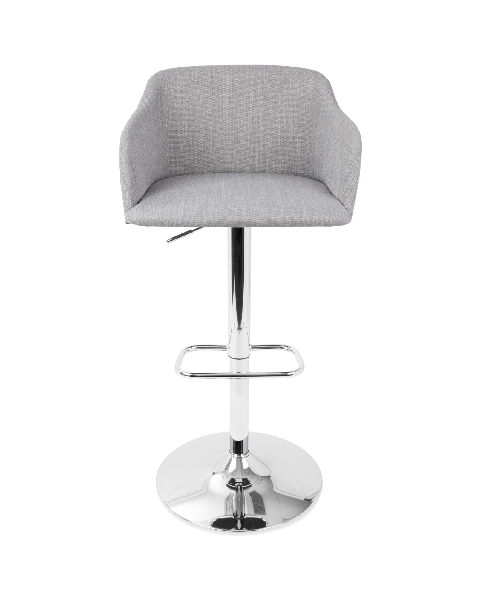 Daniella Contemporary Adjustable Barstool with Swivel in Light Grey