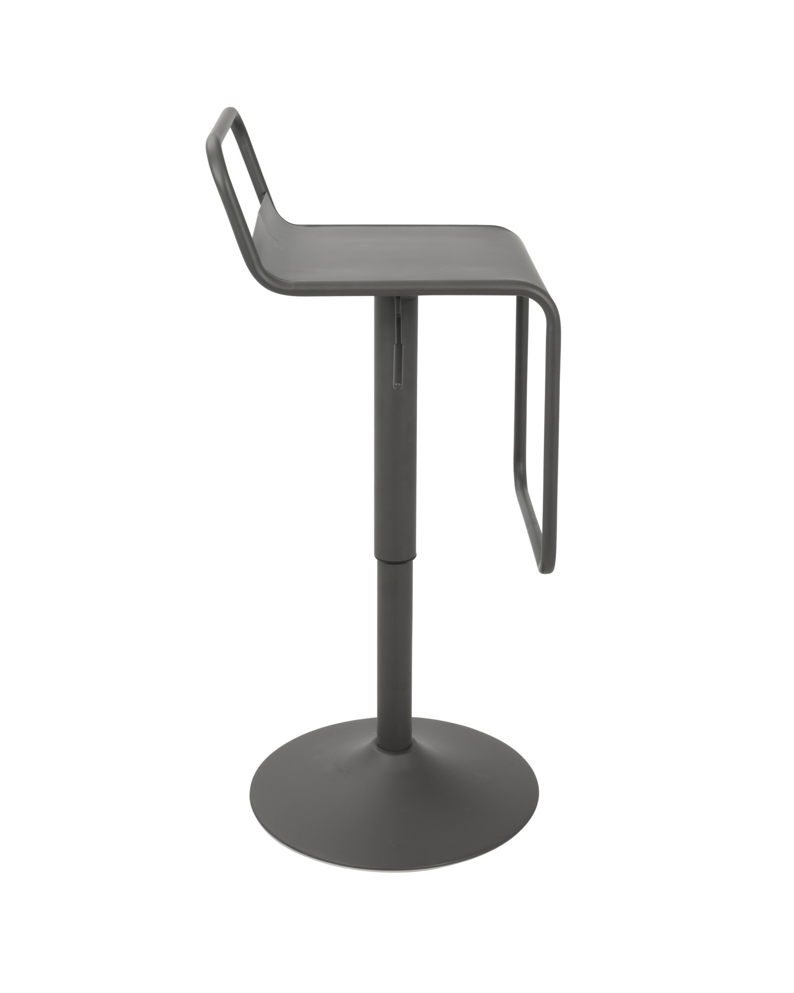 Emery Uptown Industrial Adjustable Barstool with Swivel in Matte Grey