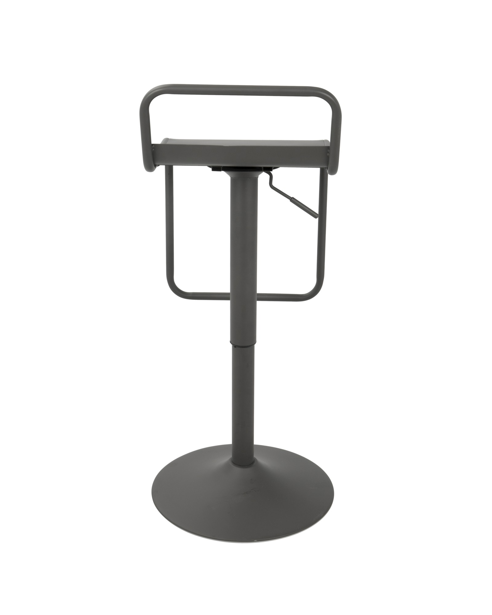 Emery Uptown Industrial Adjustable Barstool with Swivel in Matte Grey