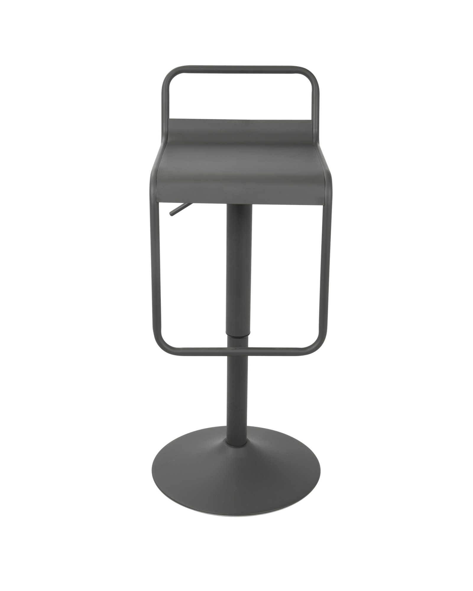 Emery Uptown Industrial Adjustable Barstool with Swivel in Matte Grey