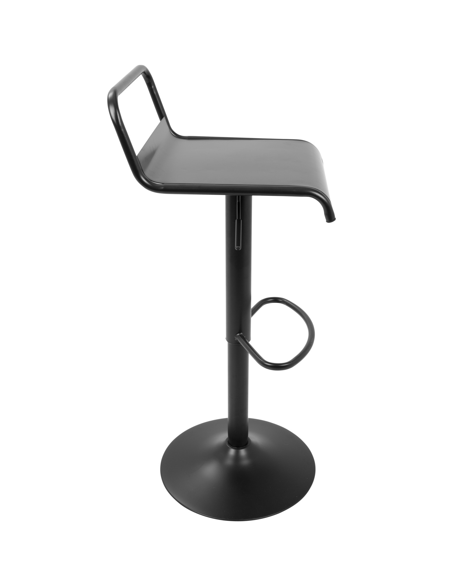 Emery Industrial Adjustable Barstool with Swivel in Black - Set of 2