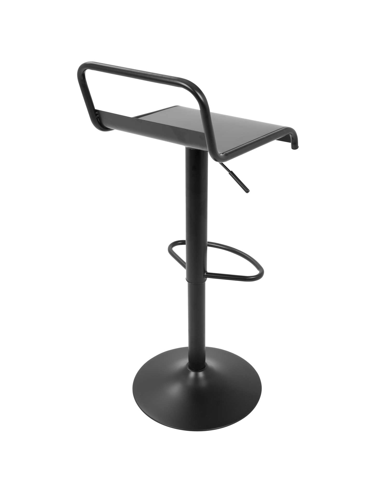 Emery Industrial Adjustable Barstool with Swivel in Black - Set of 2