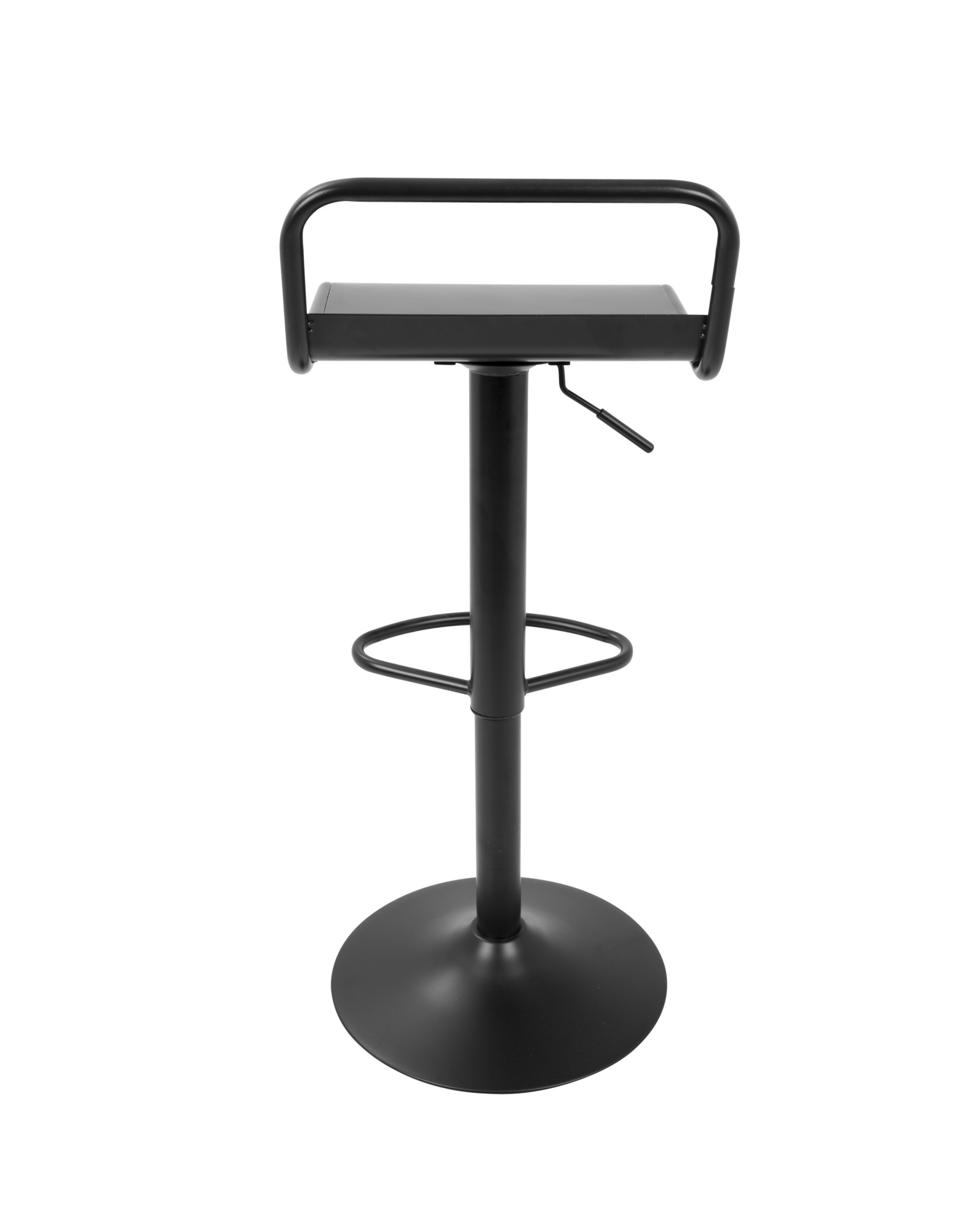 Emery Industrial Adjustable Barstool with Swivel in Black - Set of 2