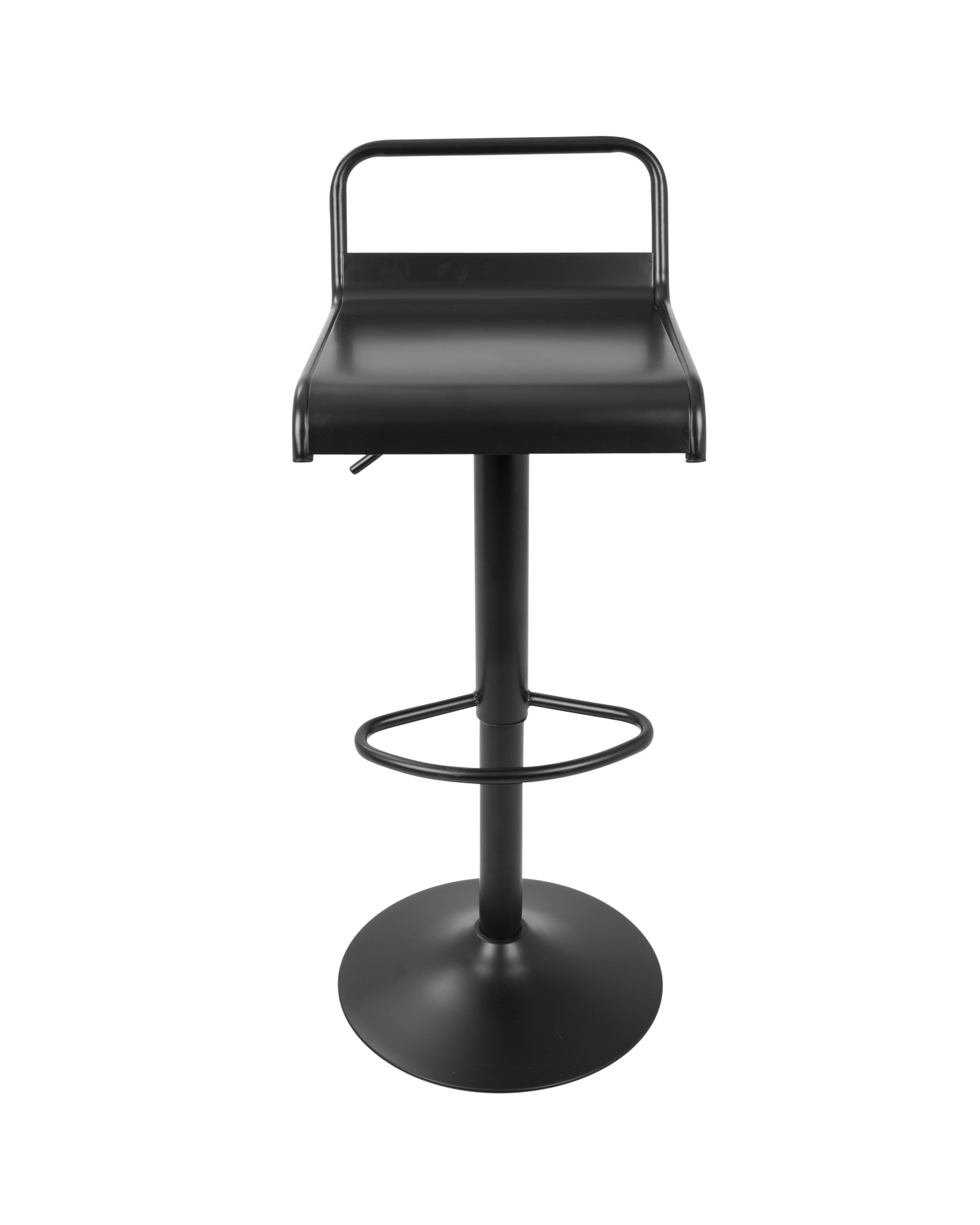 Emery Industrial Adjustable Barstool with Swivel in Black - Set of 2