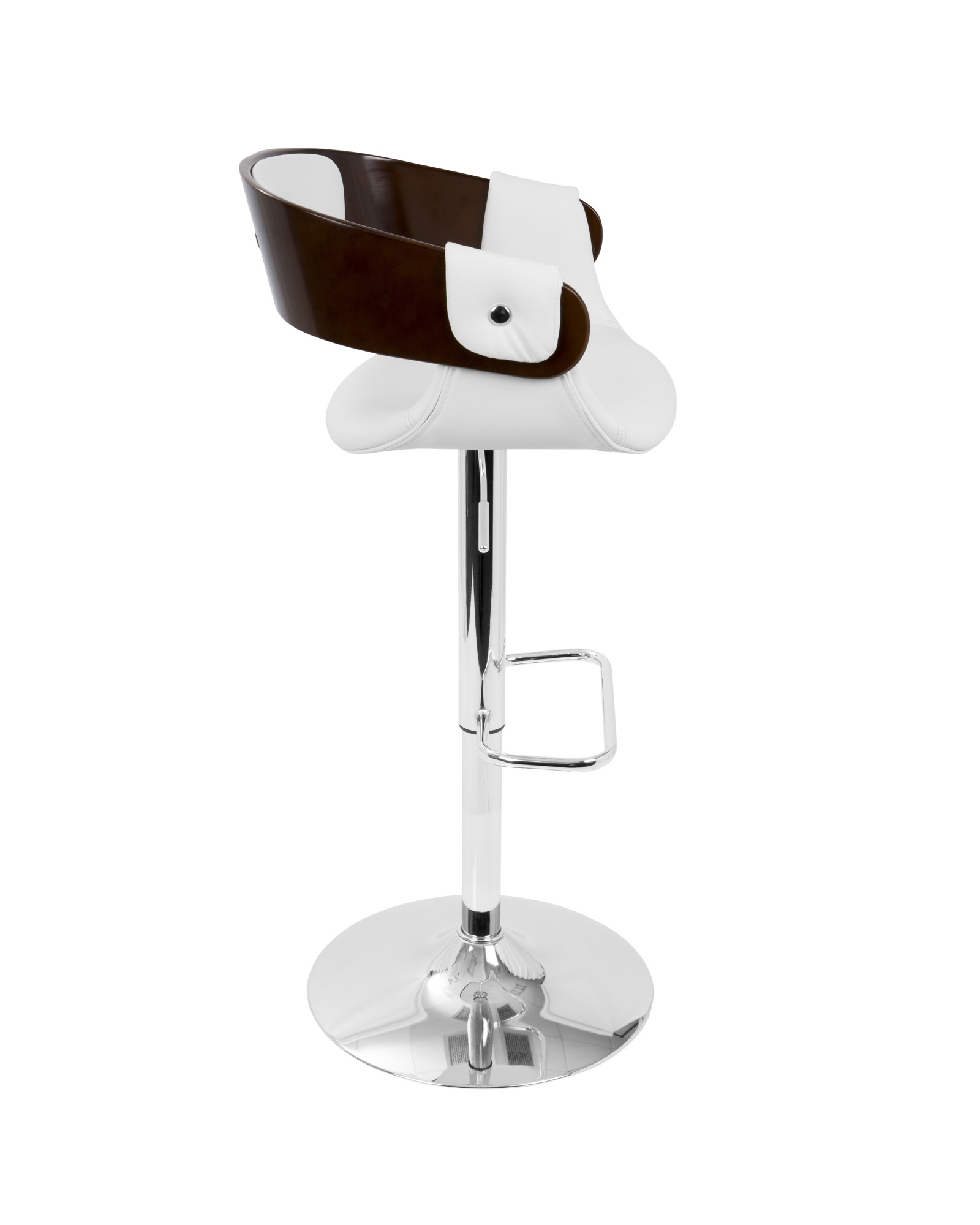 Envi Mid-Century Modern Adjustable Barstool in Cherry and White