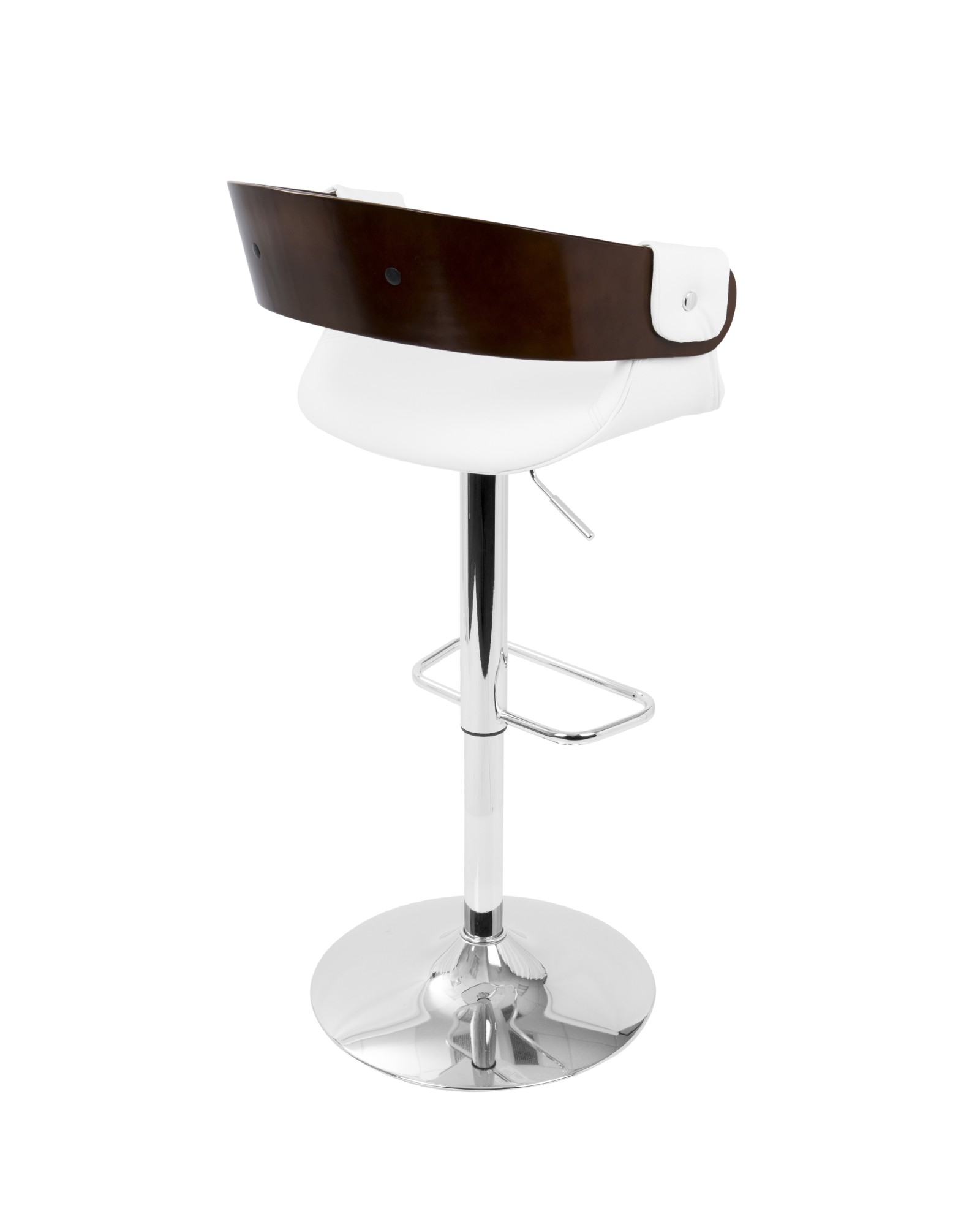 Envi Mid-Century Modern Adjustable Barstool in Cherry and White