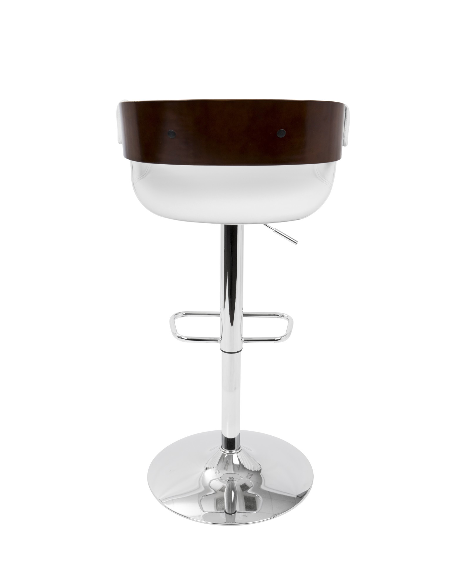 Envi Mid-Century Modern Adjustable Barstool in Cherry and White