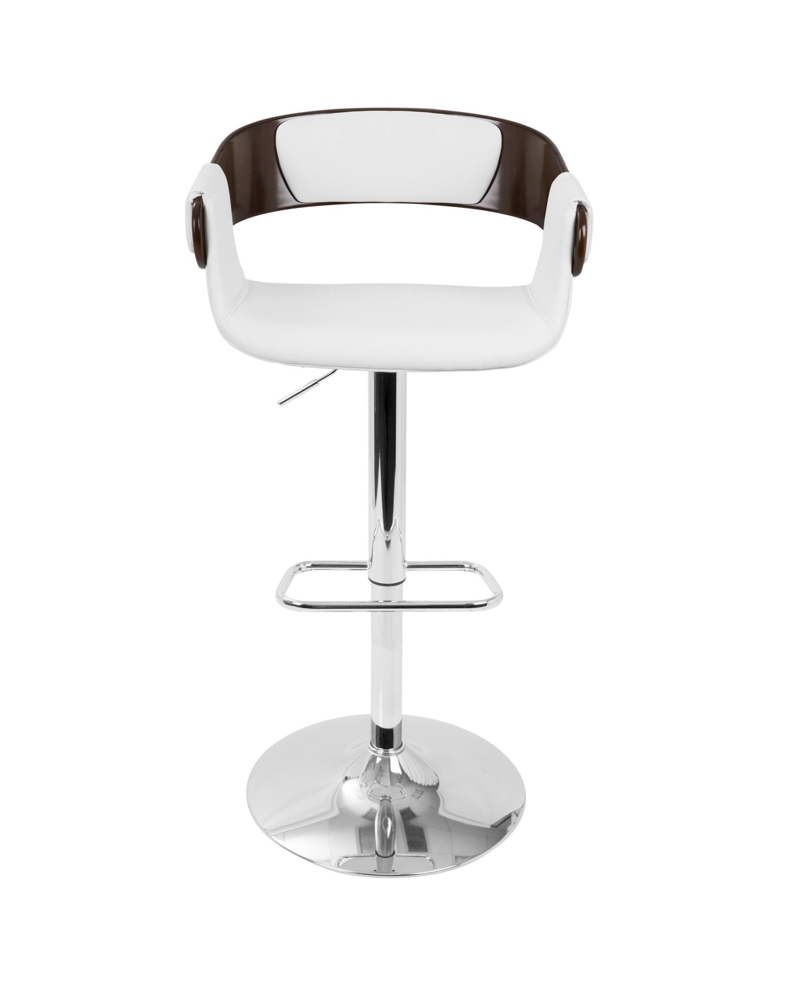 Envi Mid-Century Modern Adjustable Barstool in Cherry and White