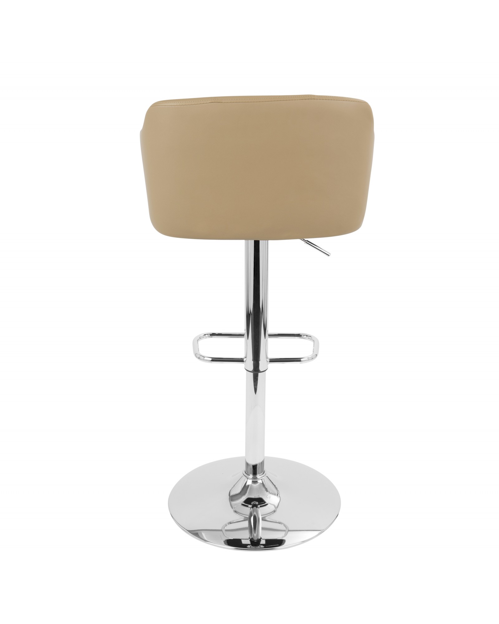 Campania Mid-Century Modern Adjustable Barstool with Swivel in Camel Faux Leather