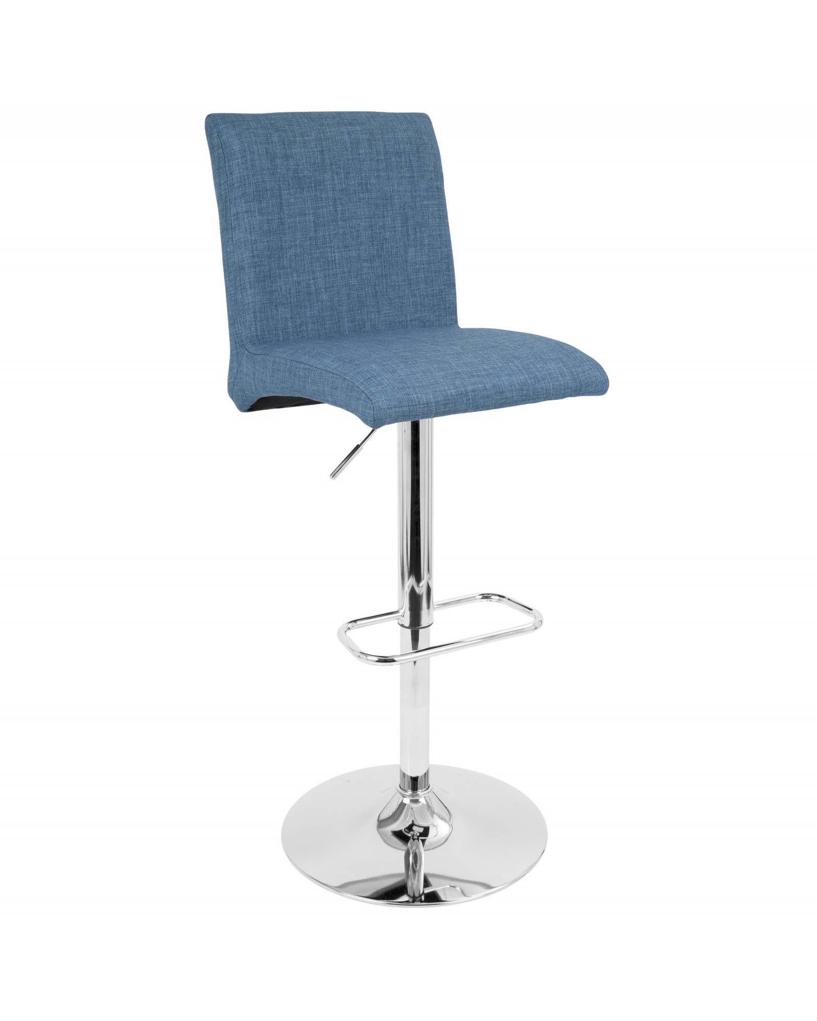 Tintori Contemporary Adjustable Barstool with Swivel in Blue